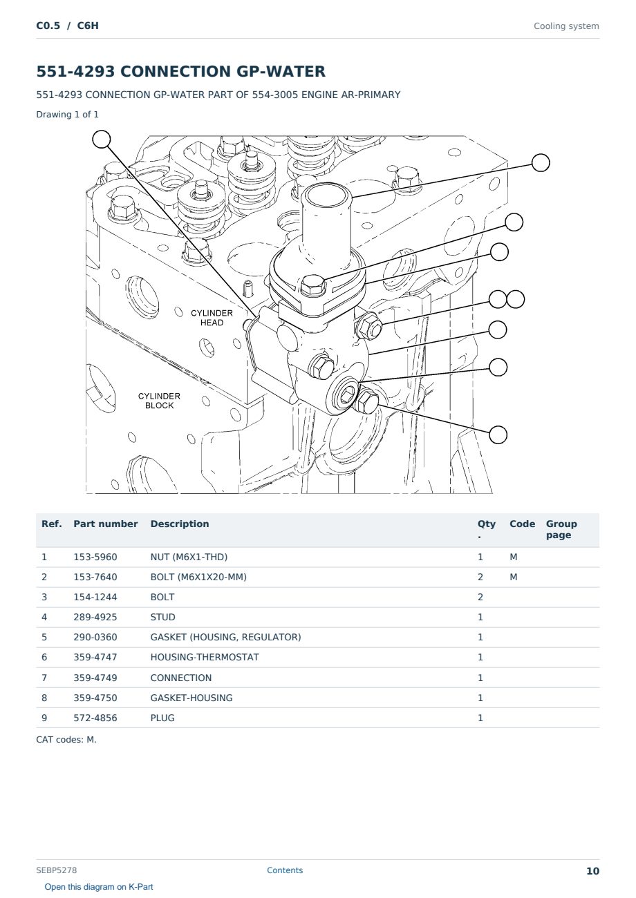 Caterpillar C0.5 S/N C6H Partsbook SEBP5278 (English) - sample page 10 of 10 Caterpillar C0.5 S/N C6H Partsbook SEBP5278 (English) - sample page 10 of 10