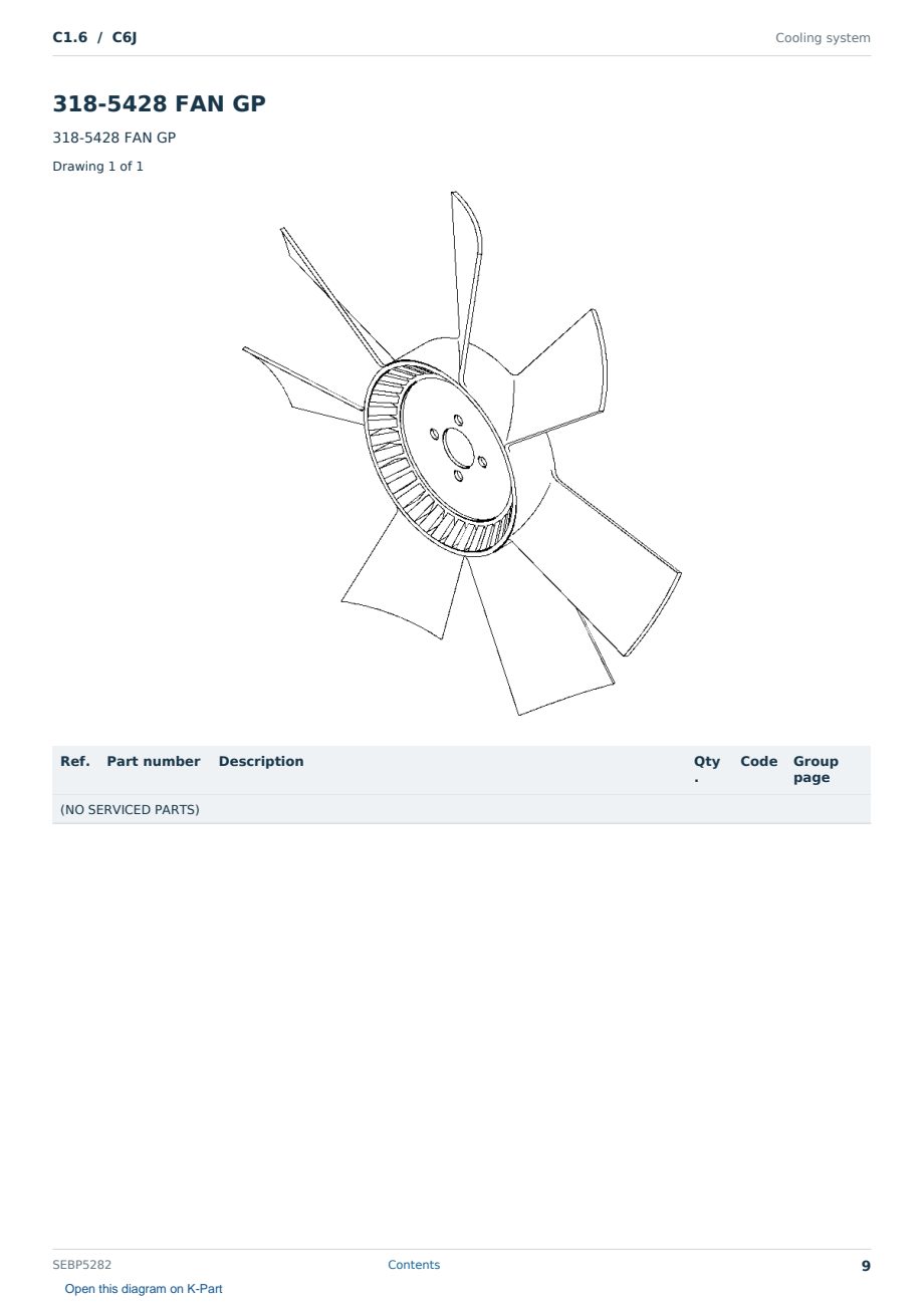Caterpillar C1.6 S/N C6J Partsbook SEBP5282 (English) - sample page 9 of 10 Caterpillar C1.6 S/N C6J Partsbook SEBP5282 (English) - sample page 9 of 10