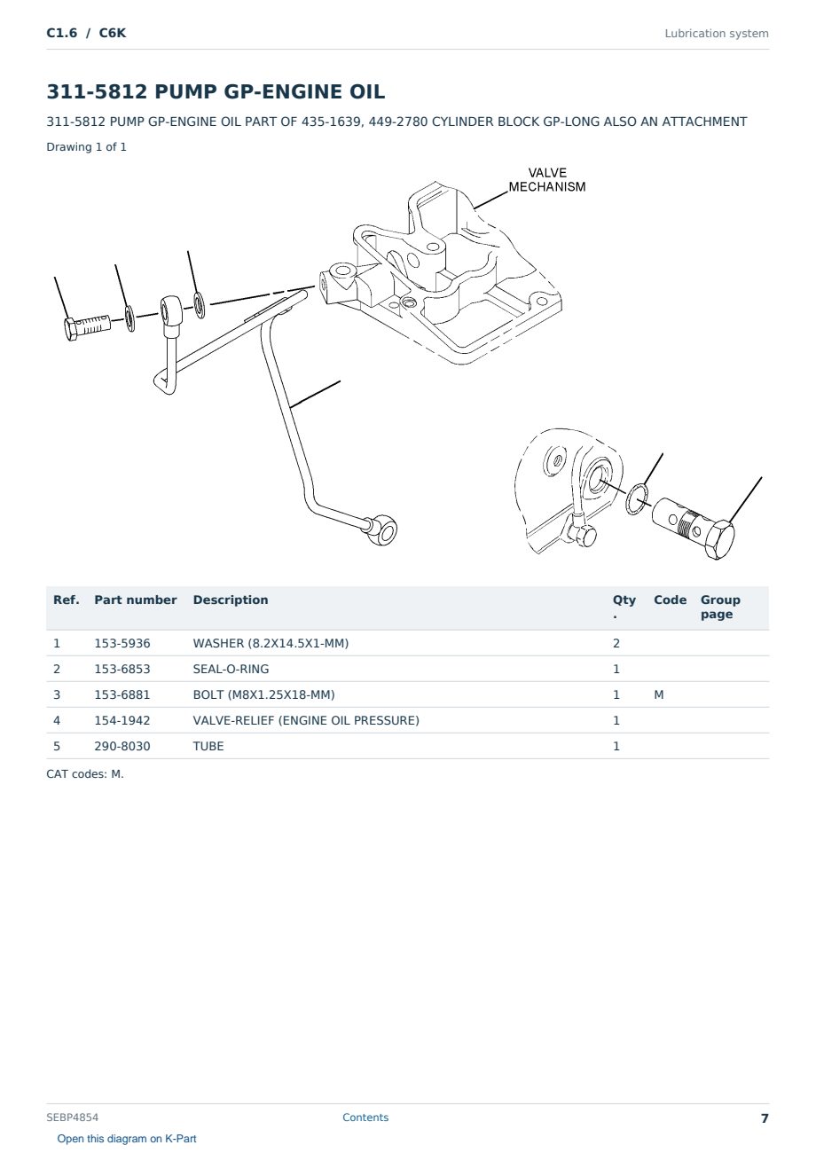 Caterpillar C1.6 S/N C6K Partsbook SEBP4854 (English) - sample page 7 of 10 Caterpillar C1.6 S/N C6K Partsbook SEBP4854 (English) - sample page 7 of 10