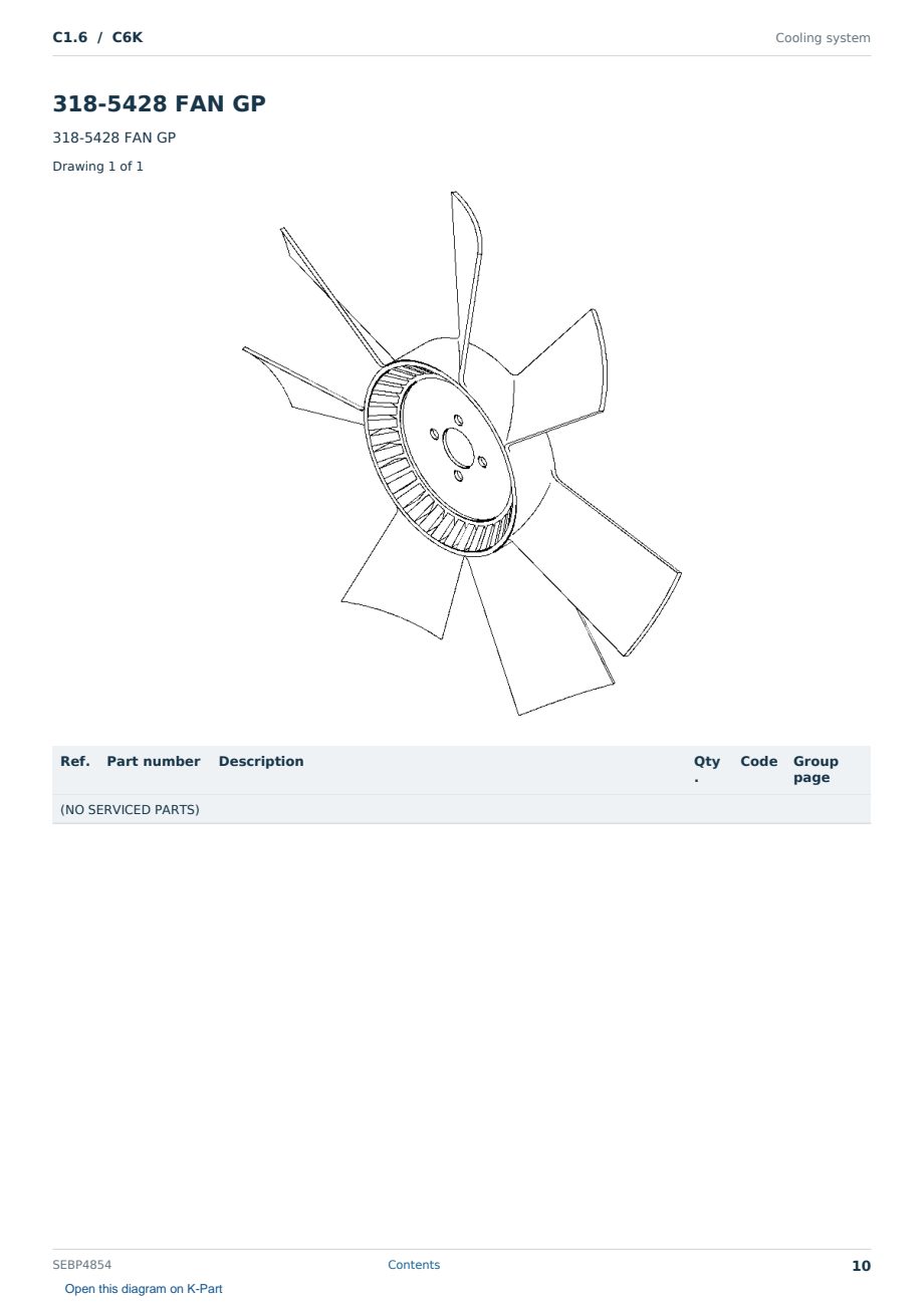 Caterpillar C1.6 S/N C6K Partsbook SEBP4854 (English) - sample page 10 of 10 Caterpillar C1.6 S/N C6K Partsbook SEBP4854 (English) - sample page 10 of 10