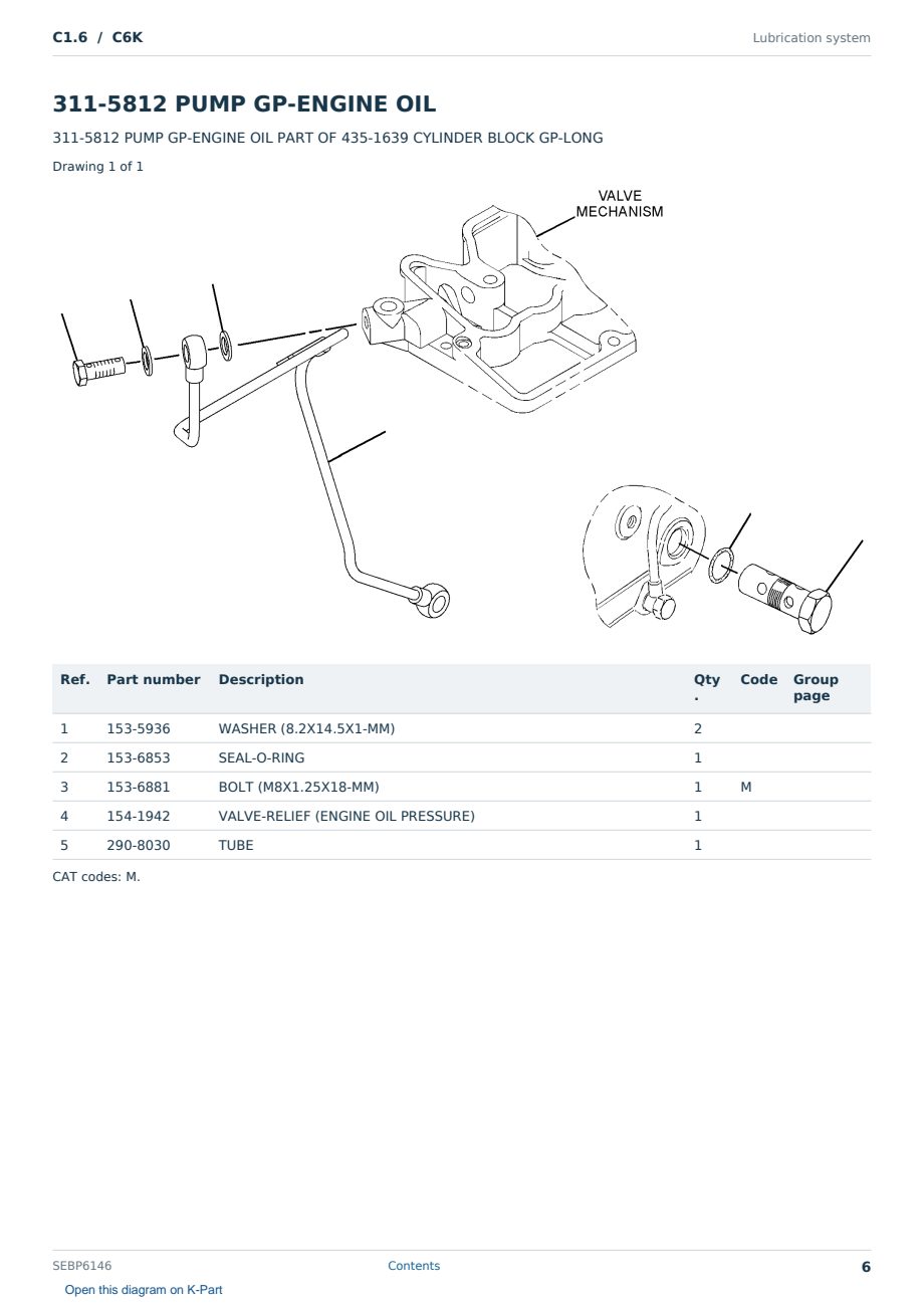 Caterpillar C1.6 S/N C6K Partsbook SEBP6146 (English) - sample page 6 of 10 Caterpillar C1.6 S/N C6K Partsbook SEBP6146 (English) - sample page 6 of 10