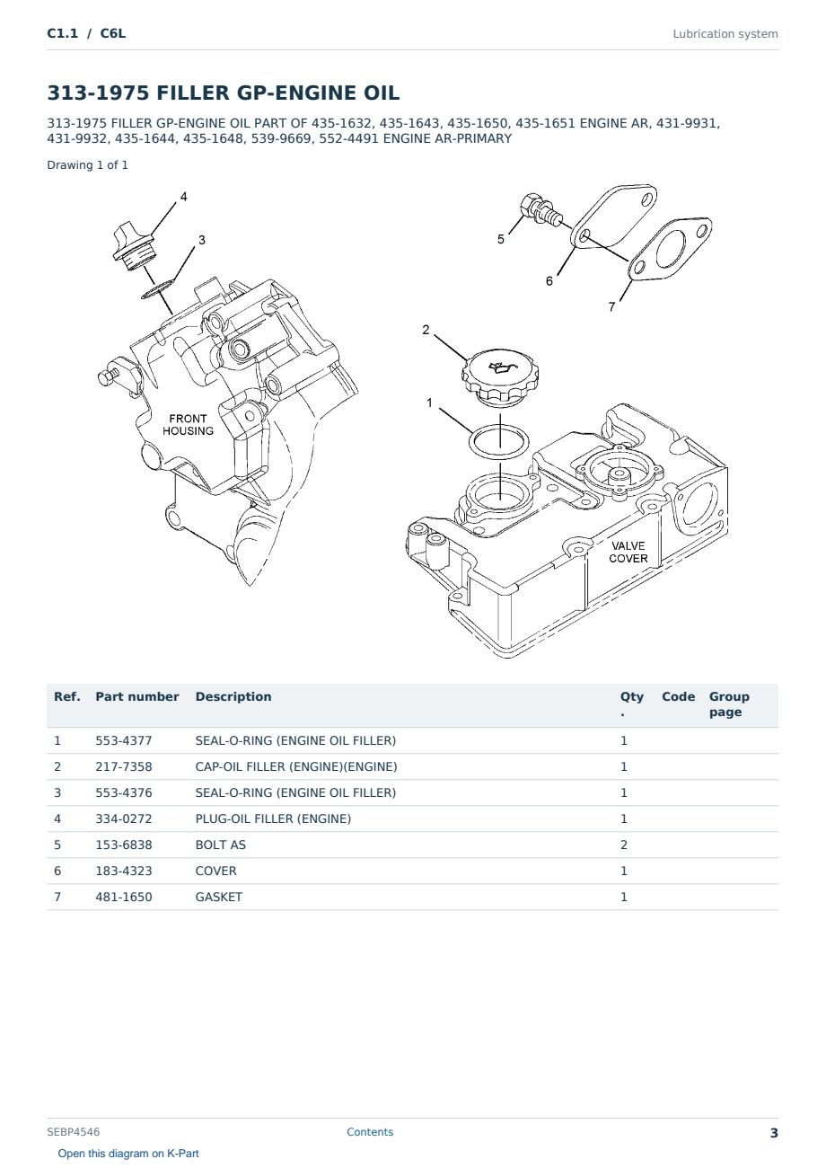 Caterpillar C1.1 S/N C6L Partsbook SEBP4546 (English) - sample page 3 of 10 Caterpillar C1.1 S/N C6L Partsbook SEBP4546 (English) - sample page 3 of 10