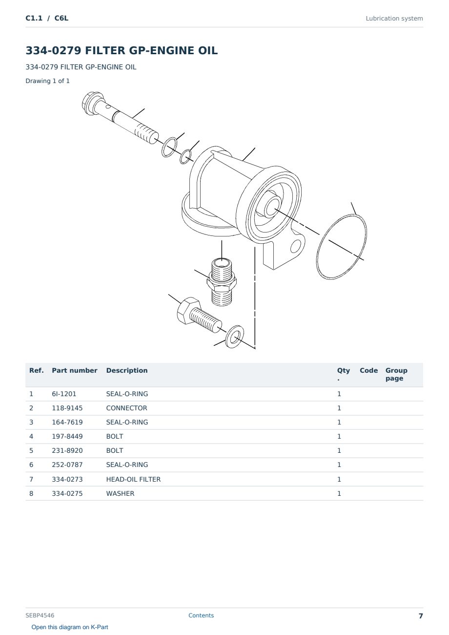 Caterpillar C1.1 S/N C6L Partsbook SEBP4546 (English) - sample page 7 of 10 Caterpillar C1.1 S/N C6L Partsbook SEBP4546 (English) - sample page 7 of 10