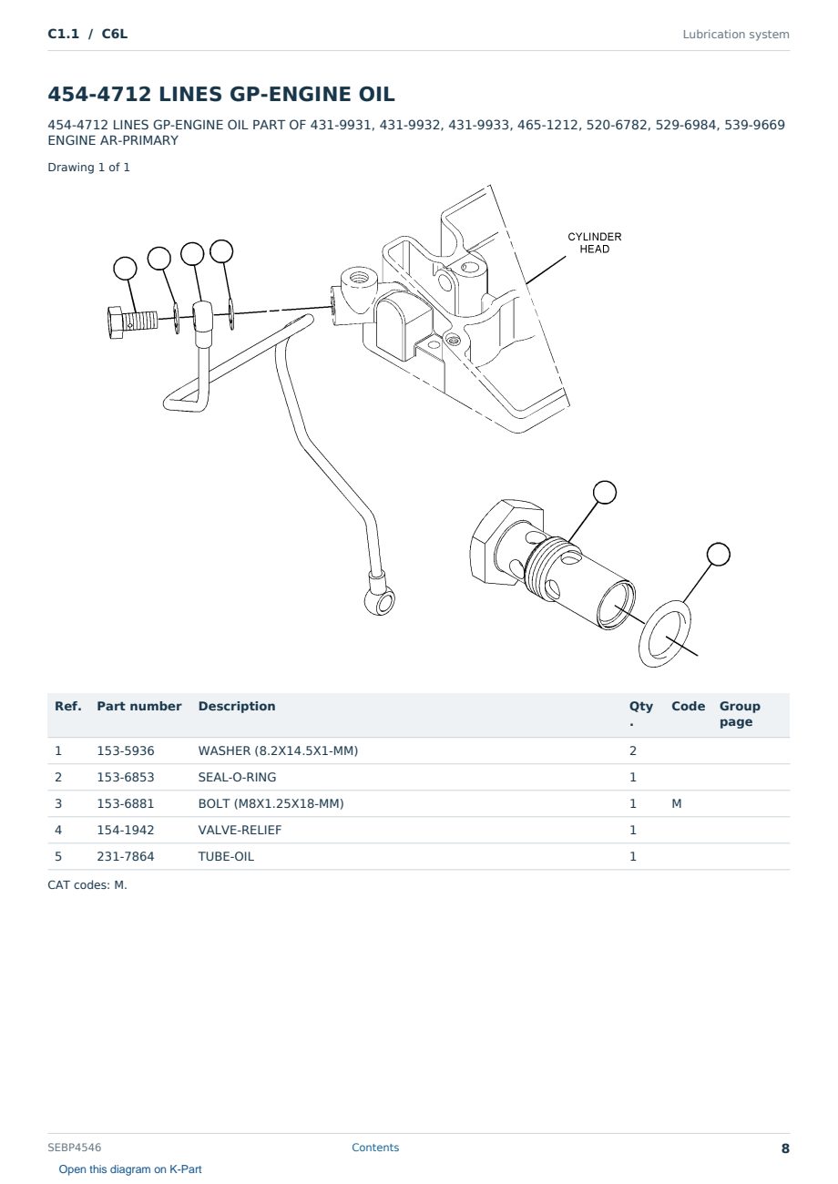 Caterpillar C1.1 S/N C6L Partsbook SEBP4546 (English) - sample page 8 of 10 Caterpillar C1.1 S/N C6L Partsbook SEBP4546 (English) - sample page 8 of 10