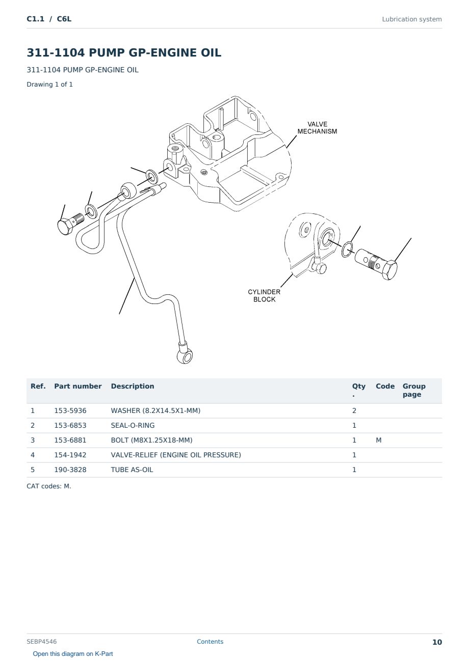 Caterpillar C1.1 S/N C6L Partsbook SEBP4546 (English) - sample page 10 of 10 Caterpillar C1.1 S/N C6L Partsbook SEBP4546 (English) - sample page 10 of 10