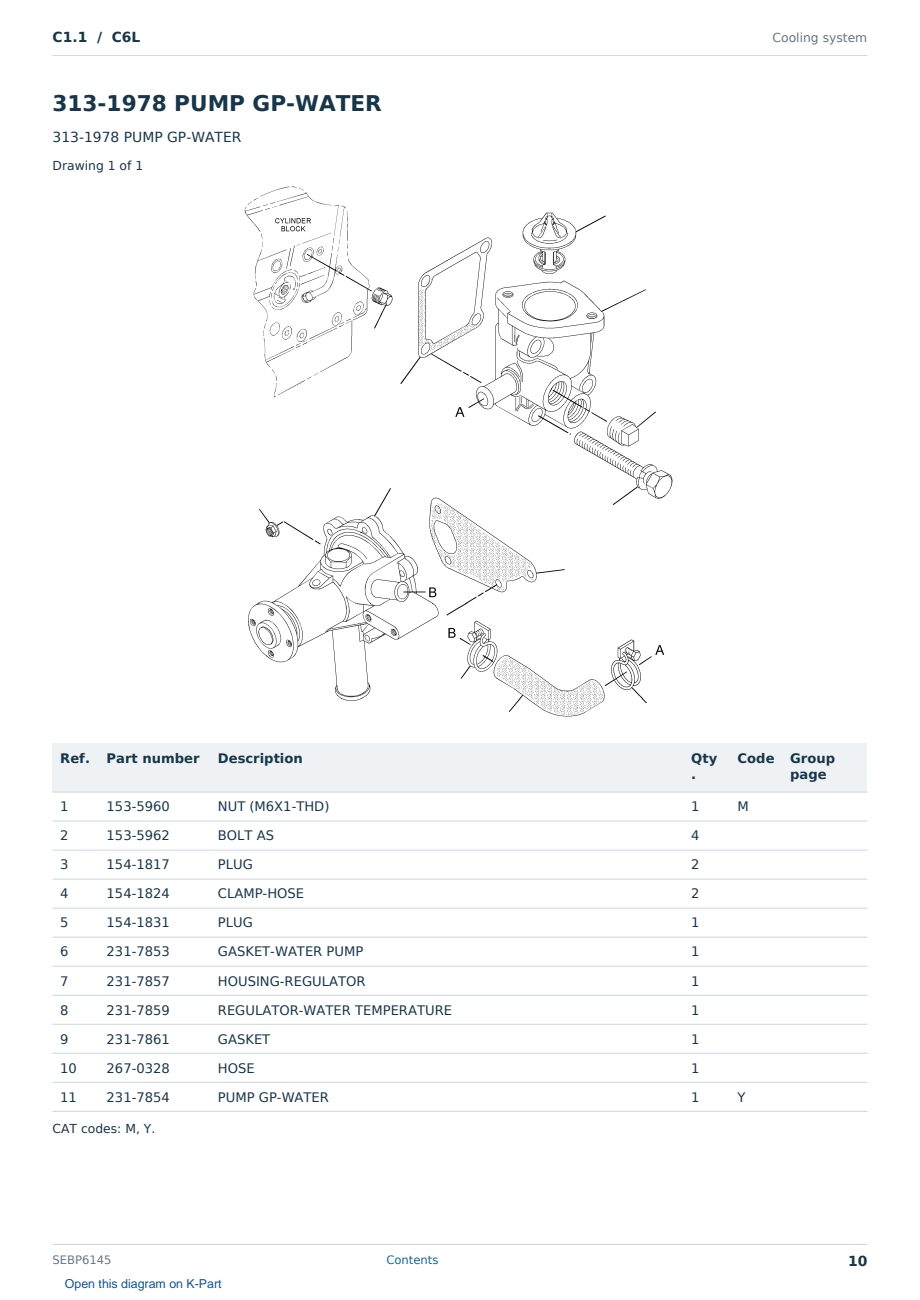 Caterpillar C1.1 S/N C6L Partsbook SEBP6145 (English) - sample page 10 of 10 Caterpillar C1.1 S/N C6L Partsbook SEBP6145 (English) - sample page 10 of 10
