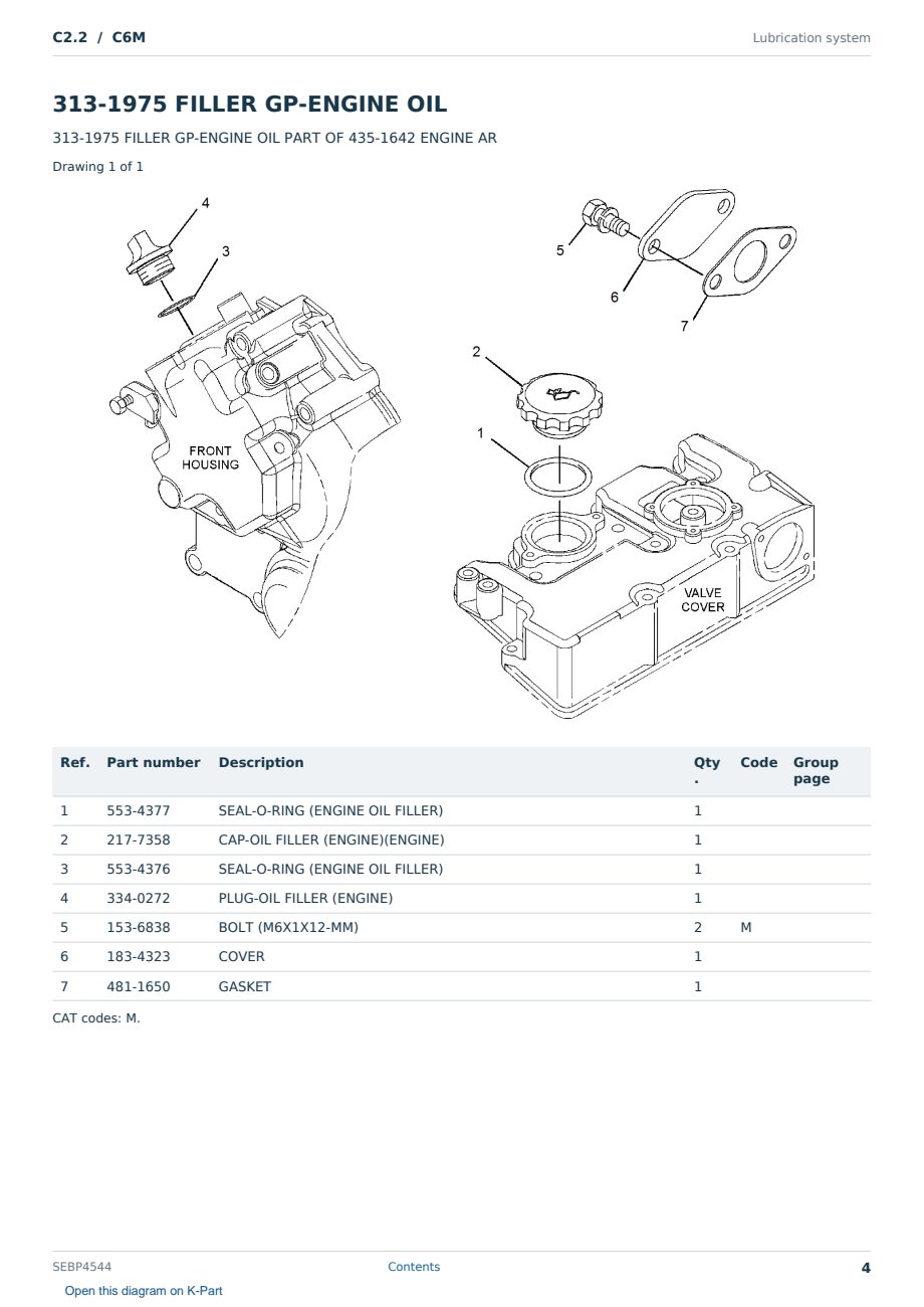Caterpillar C2.2 S/N C6M Partsbook SEBP4544 (English) - sample page 4 of 10 Caterpillar C2.2 S/N C6M Partsbook SEBP4544 (English) - sample page 4 of 10