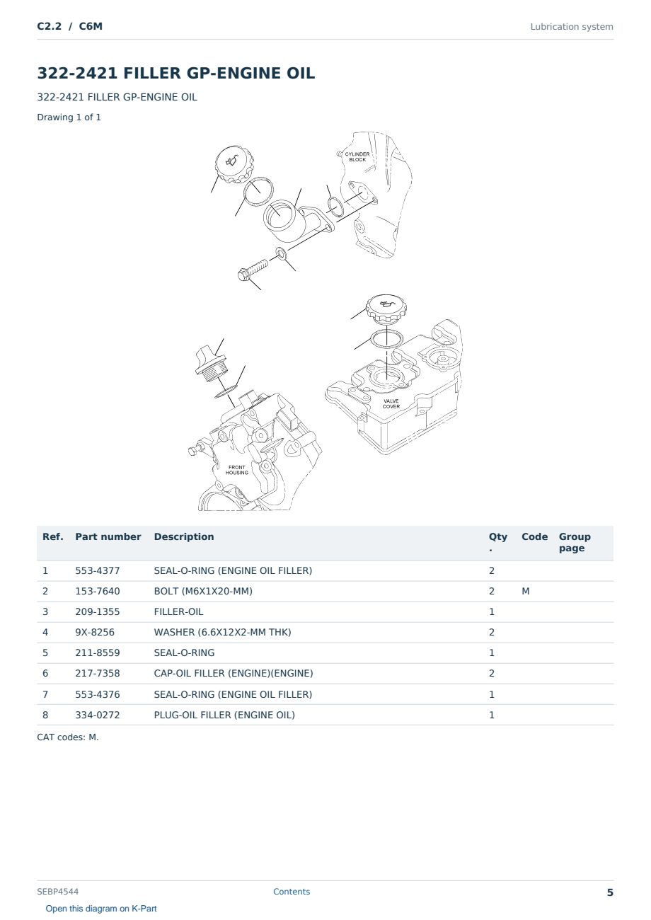 Caterpillar C2.2 S/N C6M Partsbook SEBP4544 (English) - sample page 5 of 10 Caterpillar C2.2 S/N C6M Partsbook SEBP4544 (English) - sample page 5 of 10