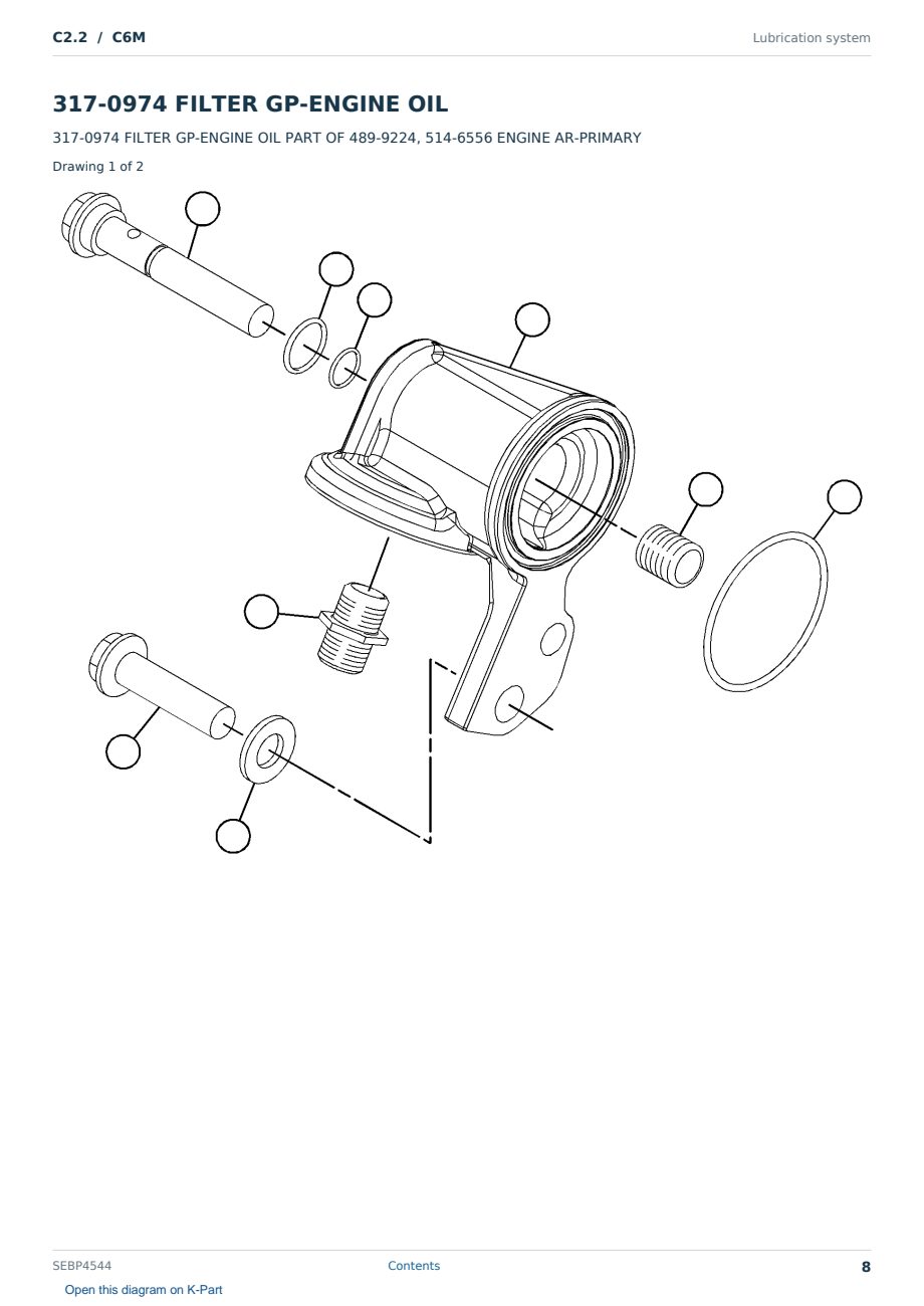 Caterpillar C2.2 S/N C6M Partsbook SEBP4544 (English) - sample page 8 of 10 Caterpillar C2.2 S/N C6M Partsbook SEBP4544 (English) - sample page 8 of 10