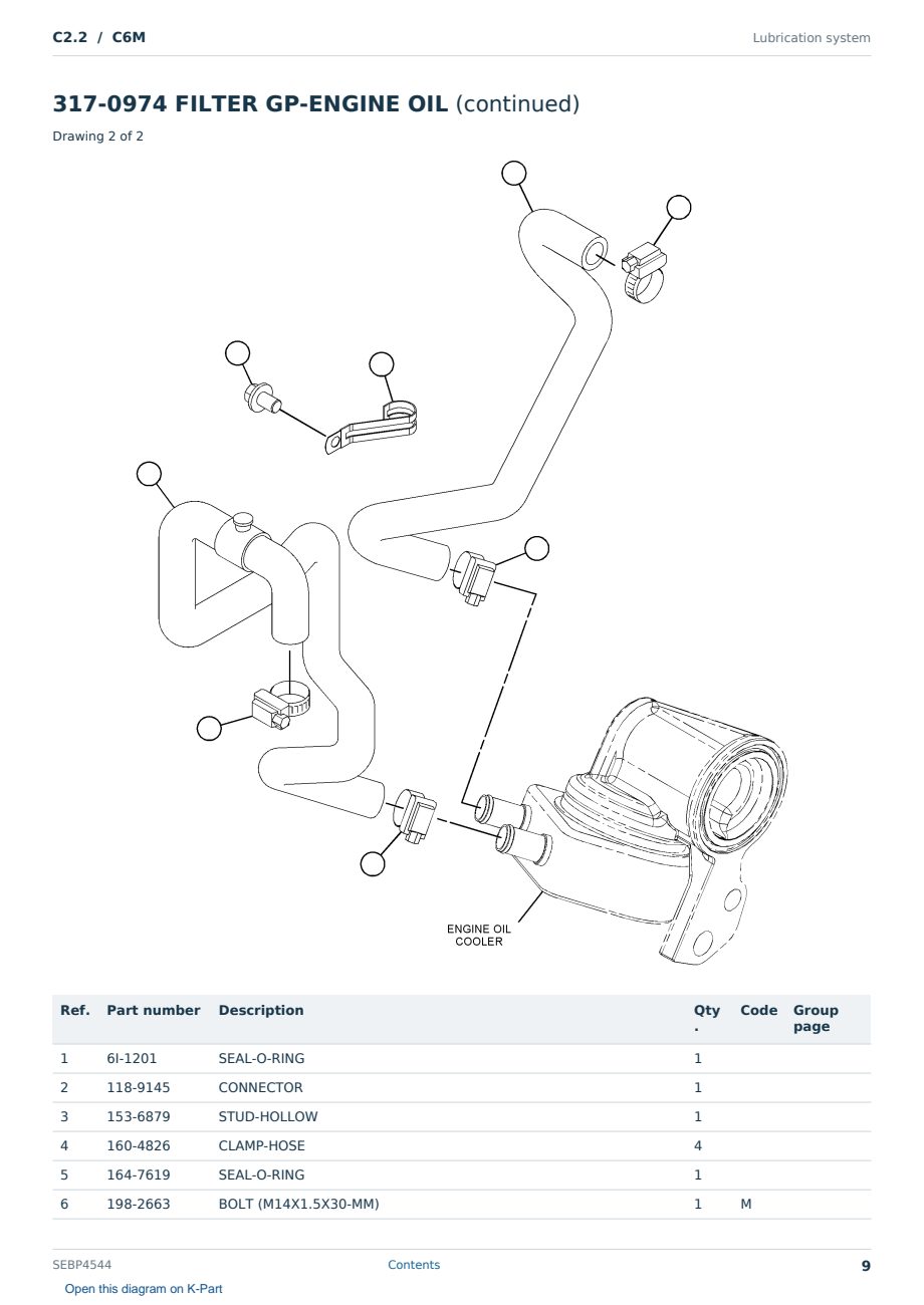 Caterpillar C2.2 S/N C6M Partsbook SEBP4544 (English) - sample page 9 of 10 Caterpillar C2.2 S/N C6M Partsbook SEBP4544 (English) - sample page 9 of 10