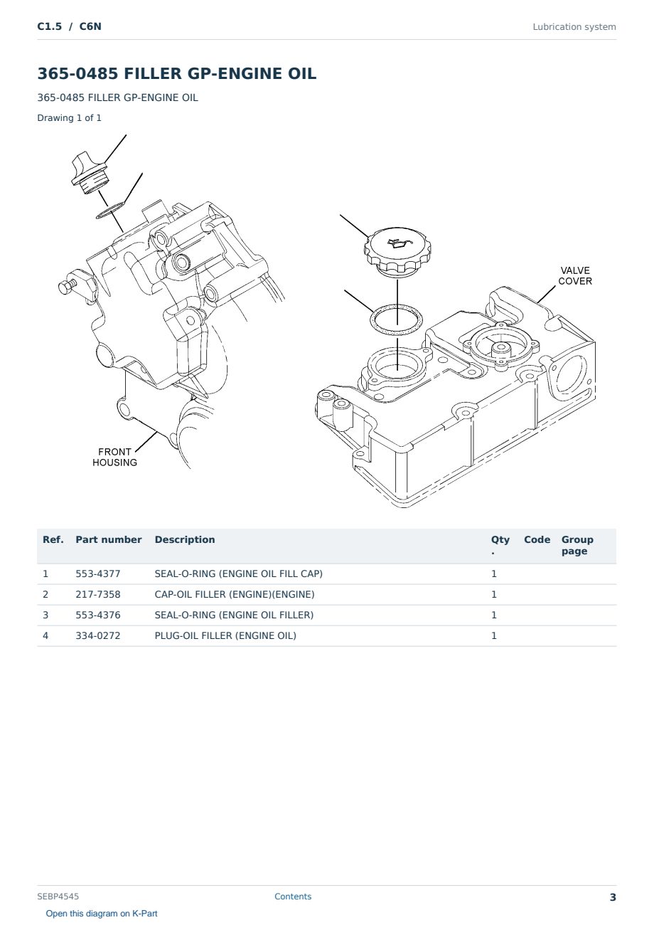 Caterpillar C1.5 S/N C6N Partsbook SEBP4545 (English) - sample page 3 of 10 Caterpillar C1.5 S/N C6N Partsbook SEBP4545 (English) - sample page 3 of 10