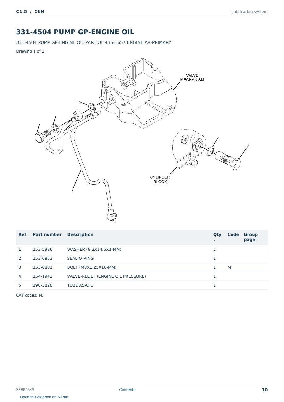 Caterpillar C1.5 S/N C6N Partsbook SEBP4545 (English) - sample page 10 of 10 Caterpillar C1.5 S/N C6N Partsbook SEBP4545 (English) - sample page 10 of 10