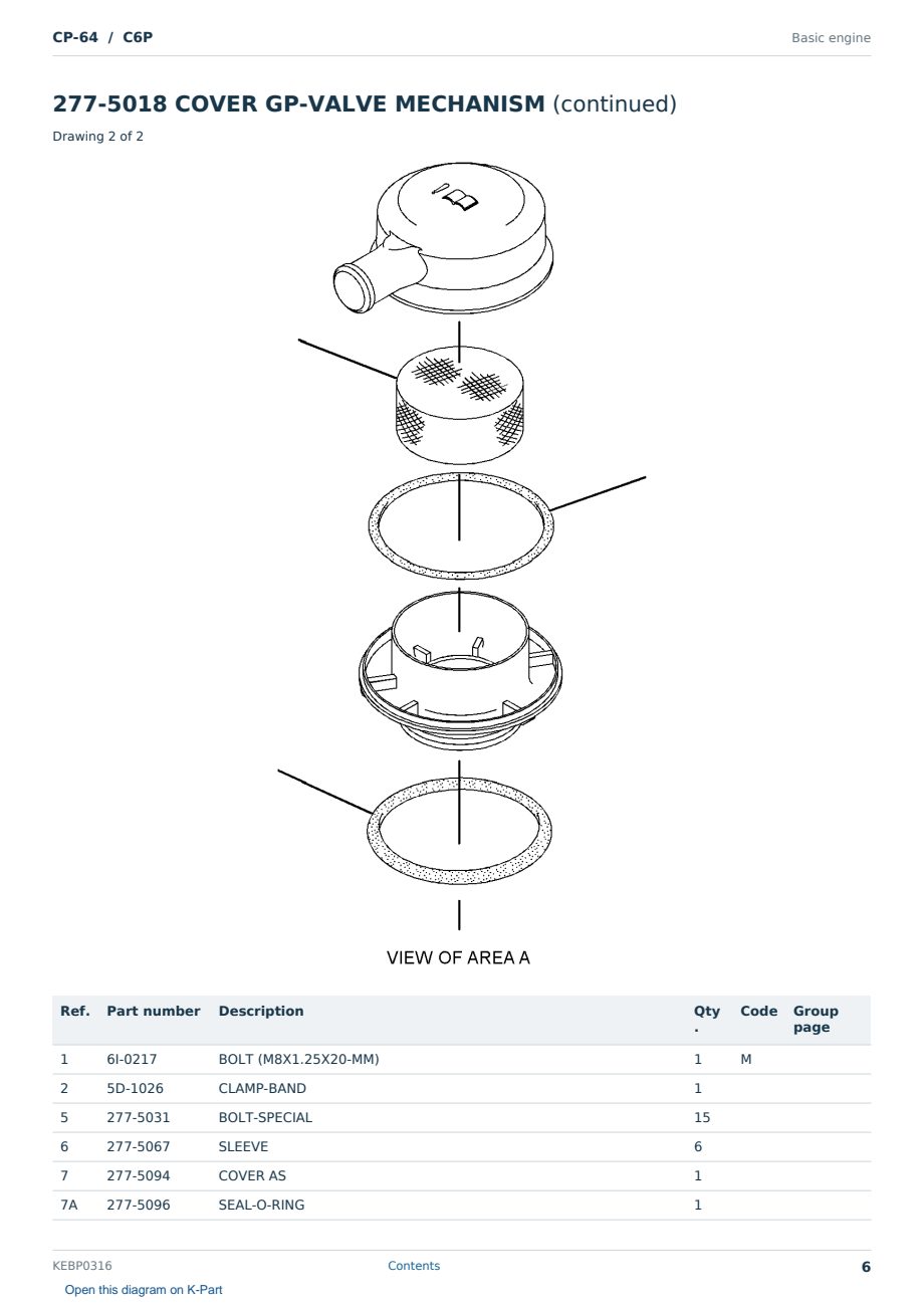 Caterpillar CP-64 S/N C6P Partsbook KEBP0316 (English) - sample page 6 of 10 Caterpillar CP-64 S/N C6P Partsbook KEBP0316 (English) - sample page 6 of 10