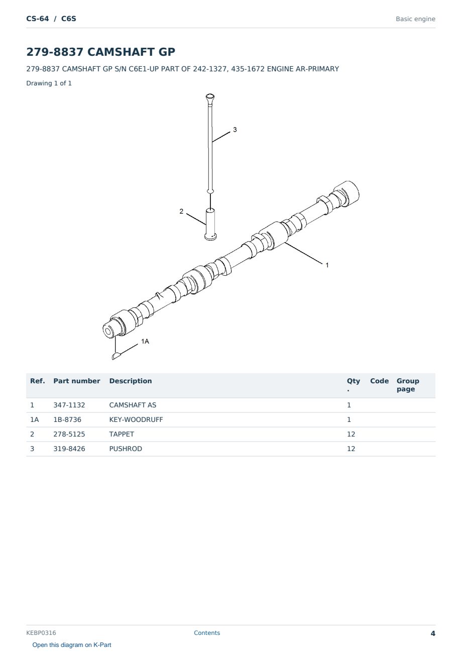 Caterpillar CS-64 S/N C6S Partsbook KEBP0316 (English) - sample page 4 of 10 Caterpillar CS-64 S/N C6S Partsbook KEBP0316 (English) - sample page 4 of 10