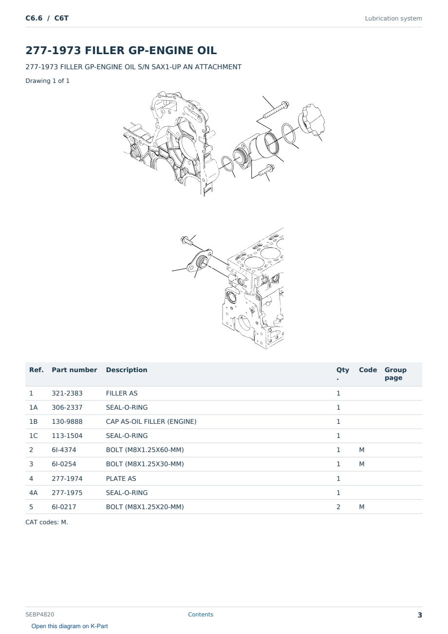Caterpillar C6.6 S/N C6T Partsbook SEBP4820 (English) - sample page 3 of 10 Caterpillar C6.6 S/N C6T Partsbook SEBP4820 (English) - sample page 3 of 10