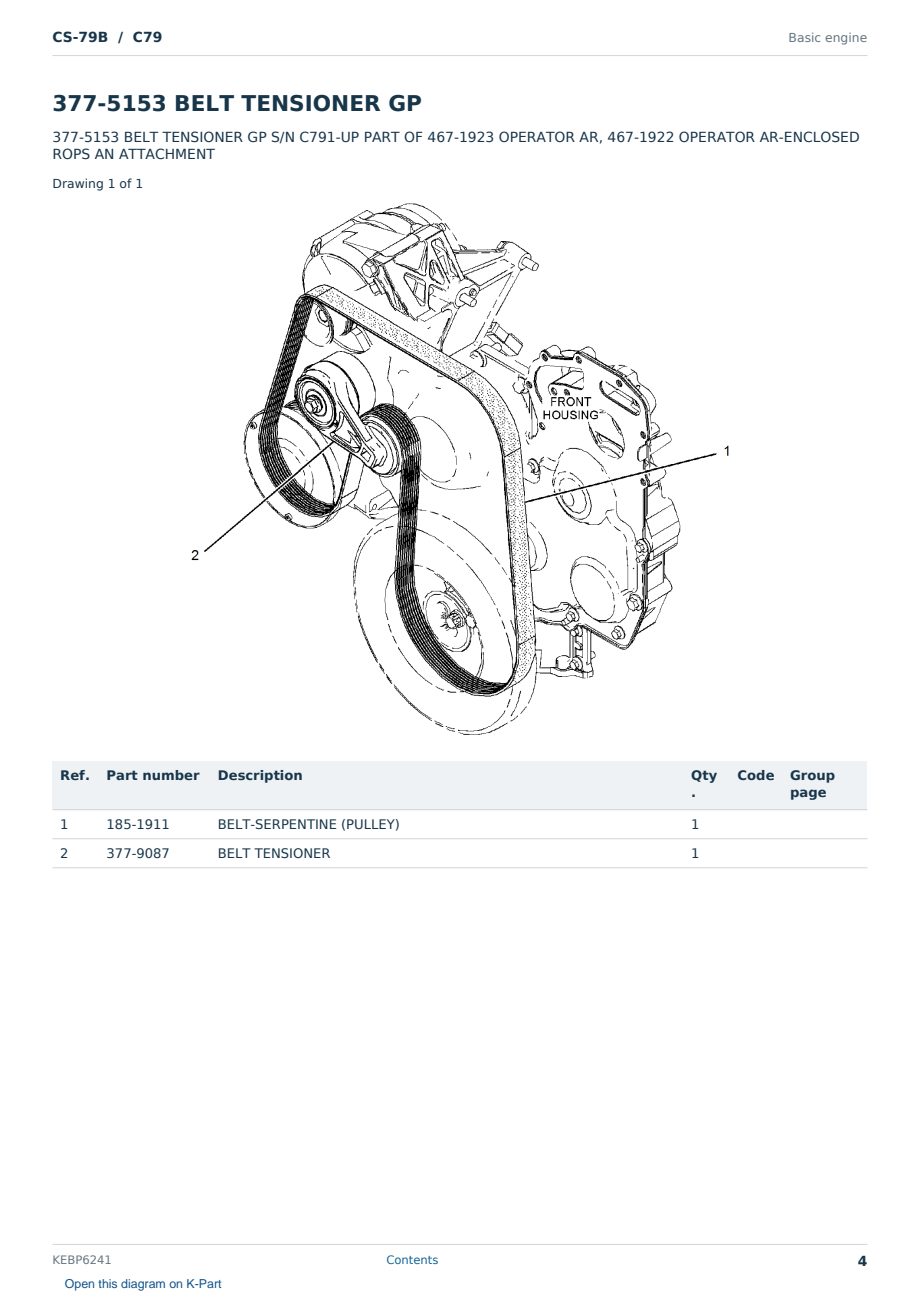 Caterpillar CS-79B S/N C79 Partsbook KEBP6241 (English) - sample page 4 of 10 Caterpillar CS-79B S/N C79 Partsbook KEBP6241 (English) - sample page 4 of 10