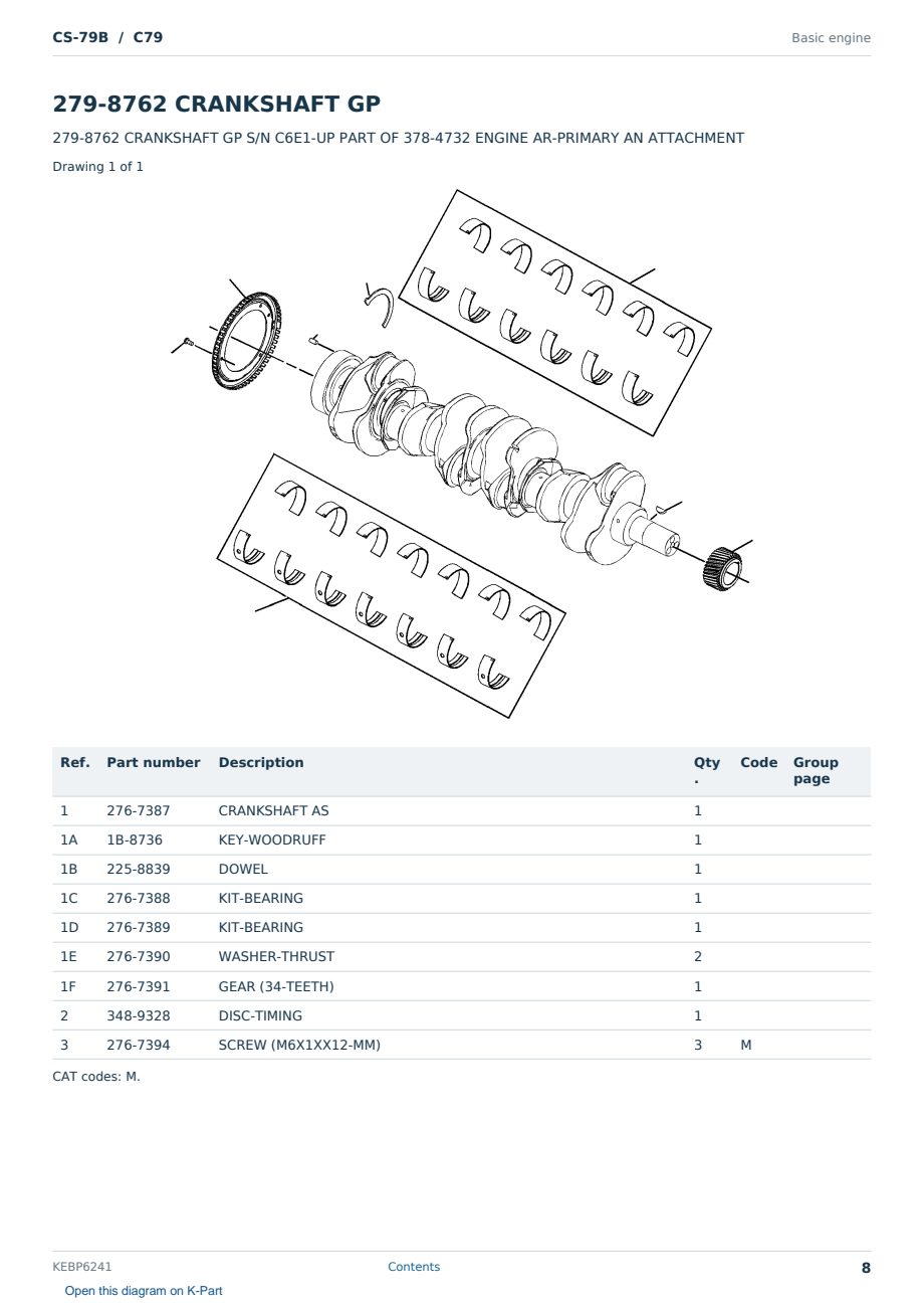Caterpillar CS-79B S/N C79 Partsbook KEBP6241 (English) - sample page 8 of 10 Caterpillar CS-79B S/N C79 Partsbook KEBP6241 (English) - sample page 8 of 10