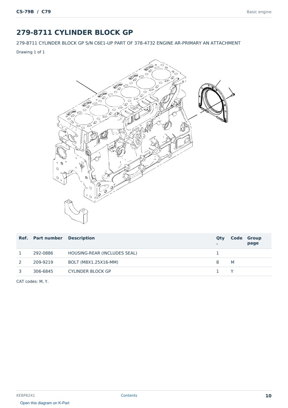 Caterpillar CS-79B S/N C79 Partsbook KEBP6241 (English) - sample page 10 of 10 Caterpillar CS-79B S/N C79 Partsbook KEBP6241 (English) - sample page 10 of 10