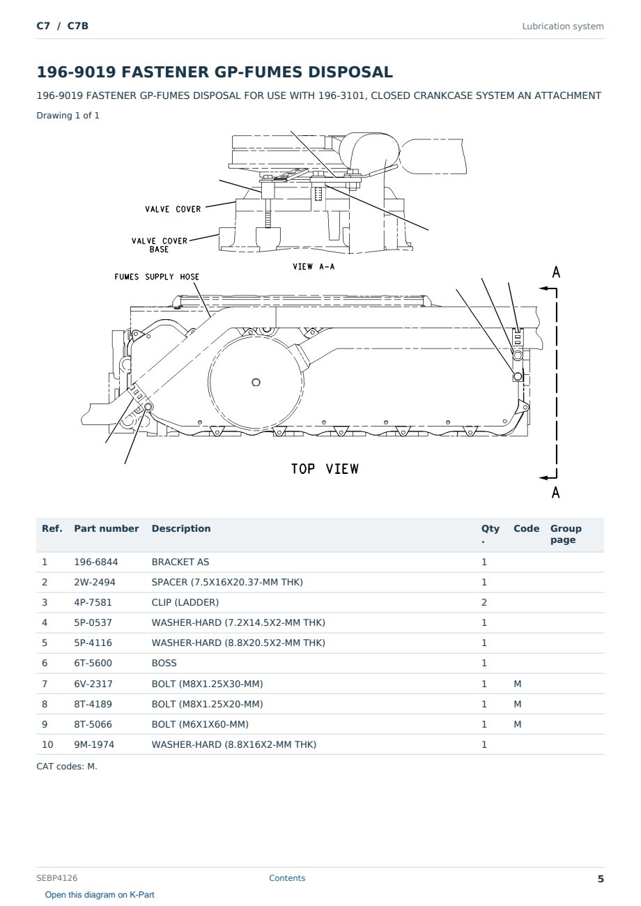 Caterpillar C7 S/N C7B Partsbook SEBP4126 (English) - sample page 5 of 10 Caterpillar C7 S/N C7B Partsbook SEBP4126 (English) - sample page 5 of 10