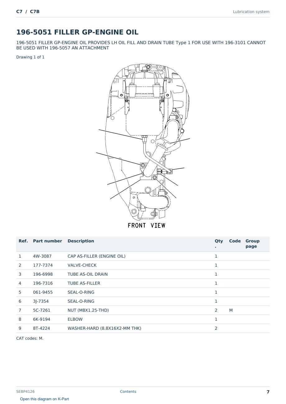 Caterpillar C7 S/N C7B Partsbook SEBP4126 (English) - sample page 7 of 10 Caterpillar C7 S/N C7B Partsbook SEBP4126 (English) - sample page 7 of 10