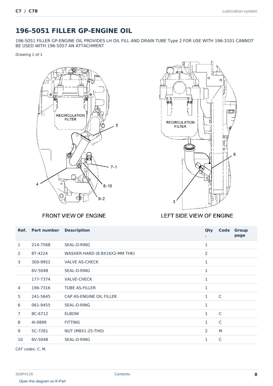 Caterpillar C7 S/N C7B Partsbook SEBP4126 (English) - sample page 8 of 10 Caterpillar C7 S/N C7B Partsbook SEBP4126 (English) - sample page 8 of 10
