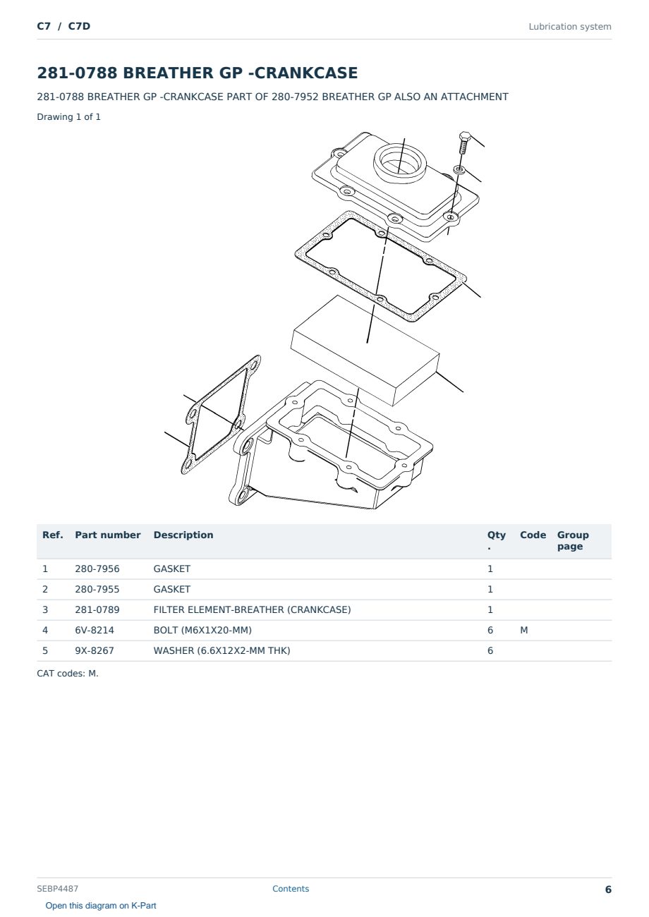 Caterpillar C7 S/N C7D Partsbook SEBP4487 (English) - sample page 6 of 10 Caterpillar C7 S/N C7D Partsbook SEBP4487 (English) - sample page 6 of 10