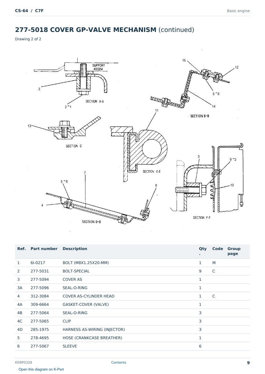 Caterpillar CS-64 S/N C7F Partsbook KEBP0328 (English) - sample page 9 of 10 Caterpillar CS-64 S/N C7F Partsbook KEBP0328 (English) - sample page 9 of 10