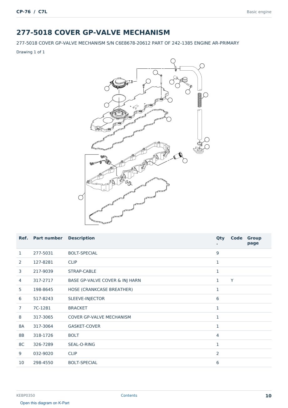 Caterpillar CP-76 S/N C7L Partsbook KEBP0350 (English) - sample page 10 of 10 Caterpillar CP-76 S/N C7L Partsbook KEBP0350 (English) - sample page 10 of 10