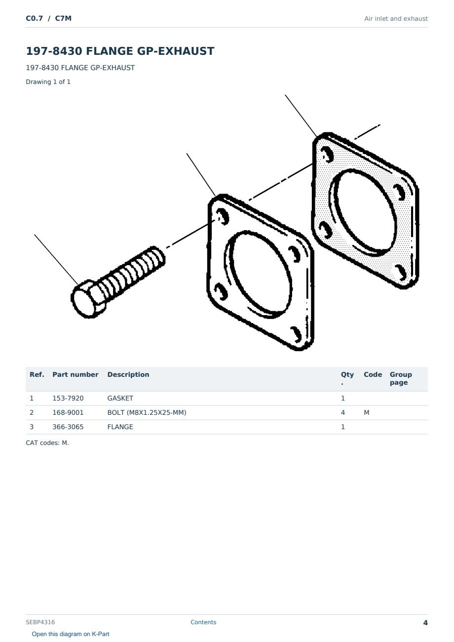 Caterpillar C0.7 S/N C7M Partsbook SEBP4316 (English) - sample page 4 of 10 Caterpillar C0.7 S/N C7M Partsbook SEBP4316 (English) - sample page 4 of 10