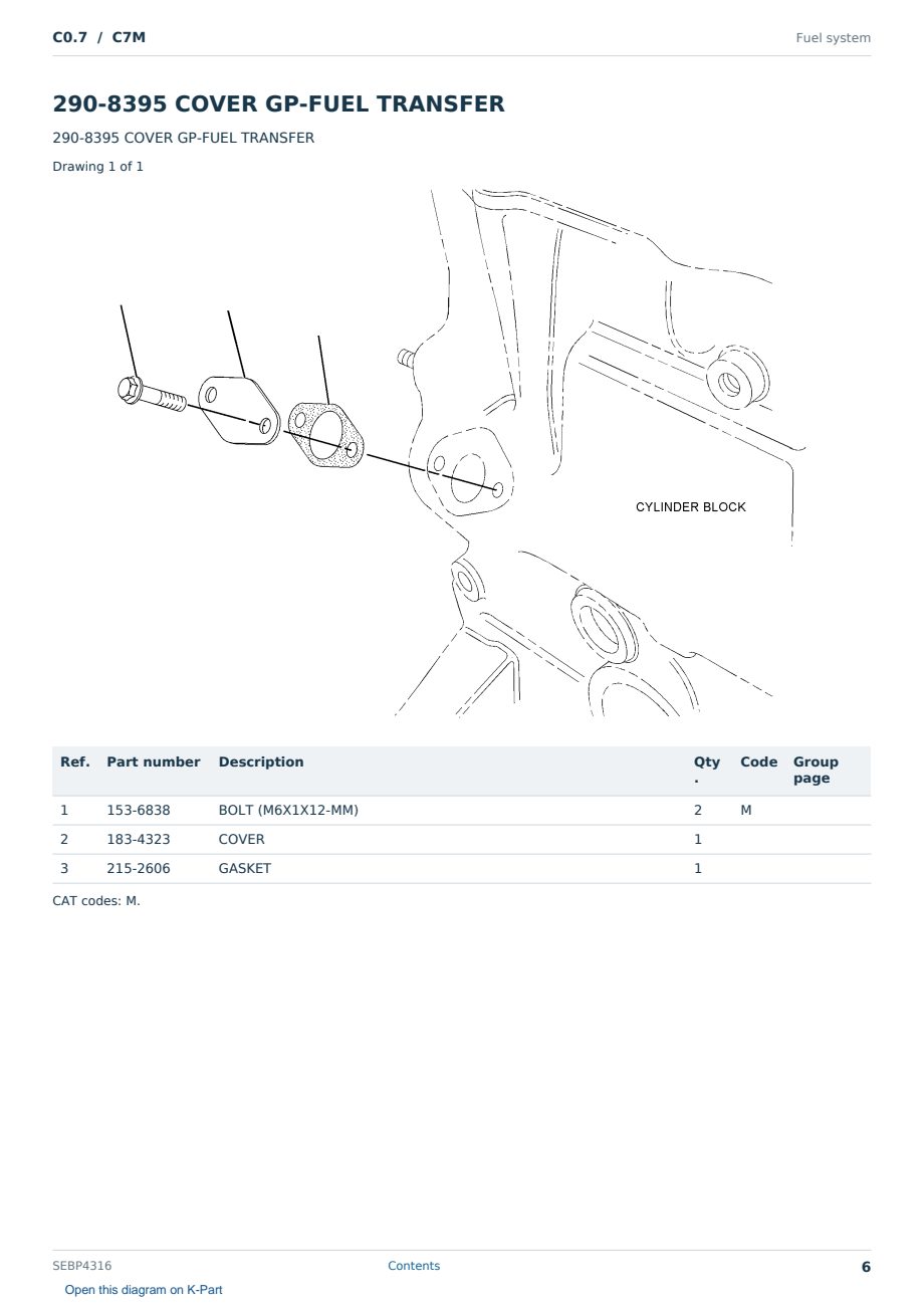 Caterpillar C0.7 S/N C7M Partsbook SEBP4316 (English) - sample page 6 of 10 Caterpillar C0.7 S/N C7M Partsbook SEBP4316 (English) - sample page 6 of 10