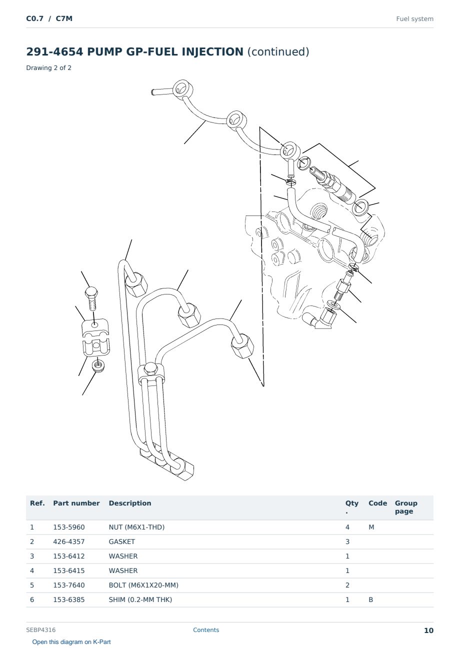 Caterpillar C0.7 S/N C7M Partsbook SEBP4316 (English) - sample page 10 of 10 Caterpillar C0.7 S/N C7M Partsbook SEBP4316 (English) - sample page 10 of 10