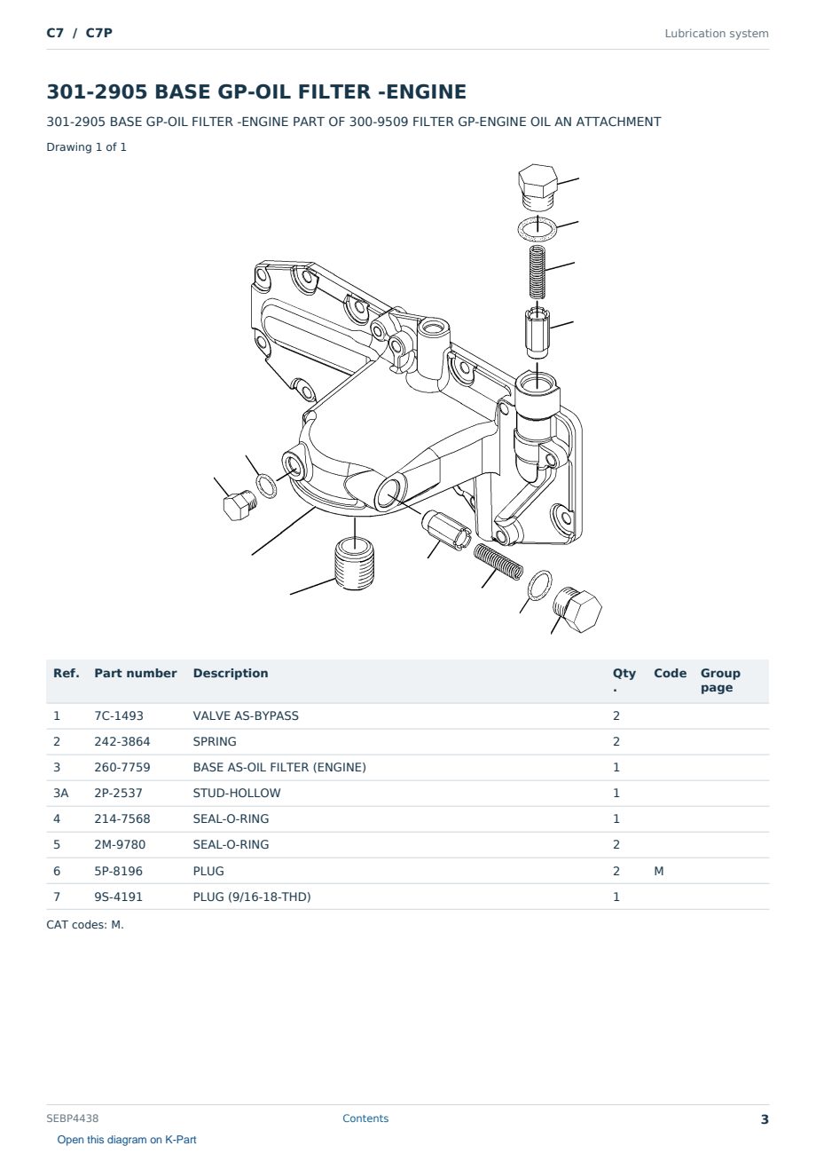 Caterpillar C7 S/N C7P Partsbook SEBP4438 (English) - sample page 3 of 10 Caterpillar C7 S/N C7P Partsbook SEBP4438 (English) - sample page 3 of 10