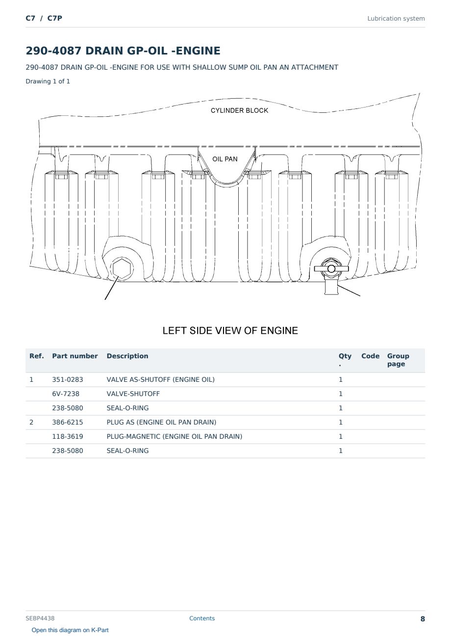 Caterpillar C7 S/N C7P Partsbook SEBP4438 (English) - sample page 8 of 10 Caterpillar C7 S/N C7P Partsbook SEBP4438 (English) - sample page 8 of 10