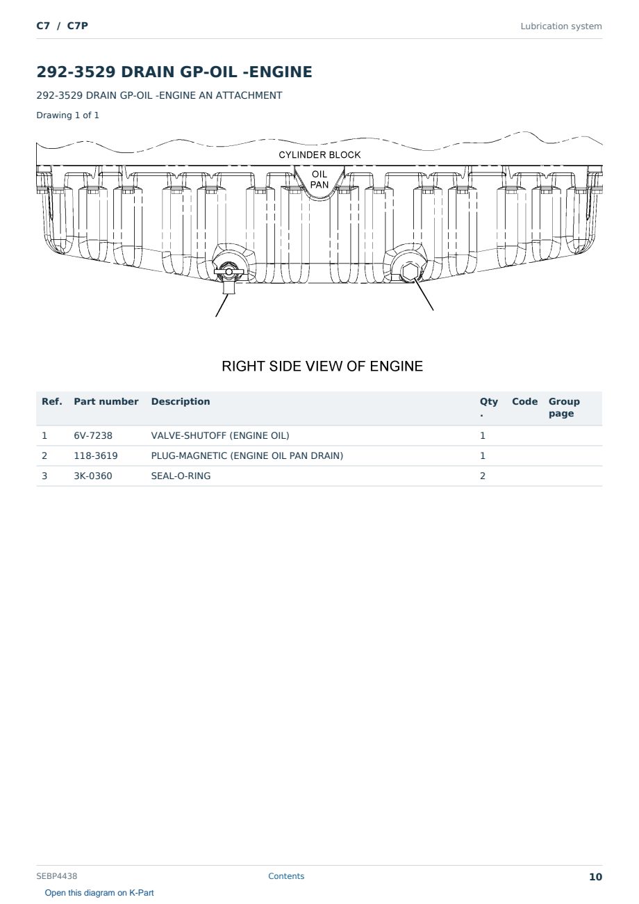 Caterpillar C7 S/N C7P Partsbook SEBP4438 (English) - sample page 10 of 10 Caterpillar C7 S/N C7P Partsbook SEBP4438 (English) - sample page 10 of 10