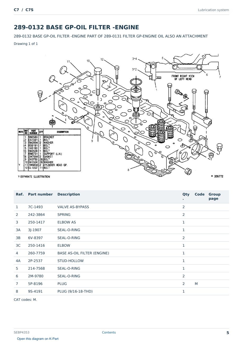 Caterpillar C7 S/N C7S Partsbook SEBP4353 (English) - sample page 5 of 10 Caterpillar C7 S/N C7S Partsbook SEBP4353 (English) - sample page 5 of 10