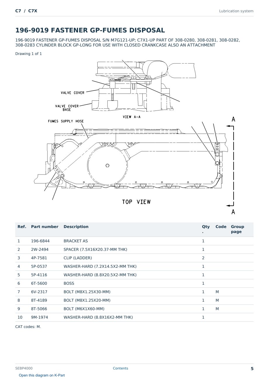 Caterpillar C7 S/N C7X Partsbook SEBP4000 (English) - sample page 5 of 10 Caterpillar C7 S/N C7X Partsbook SEBP4000 (English) - sample page 5 of 10