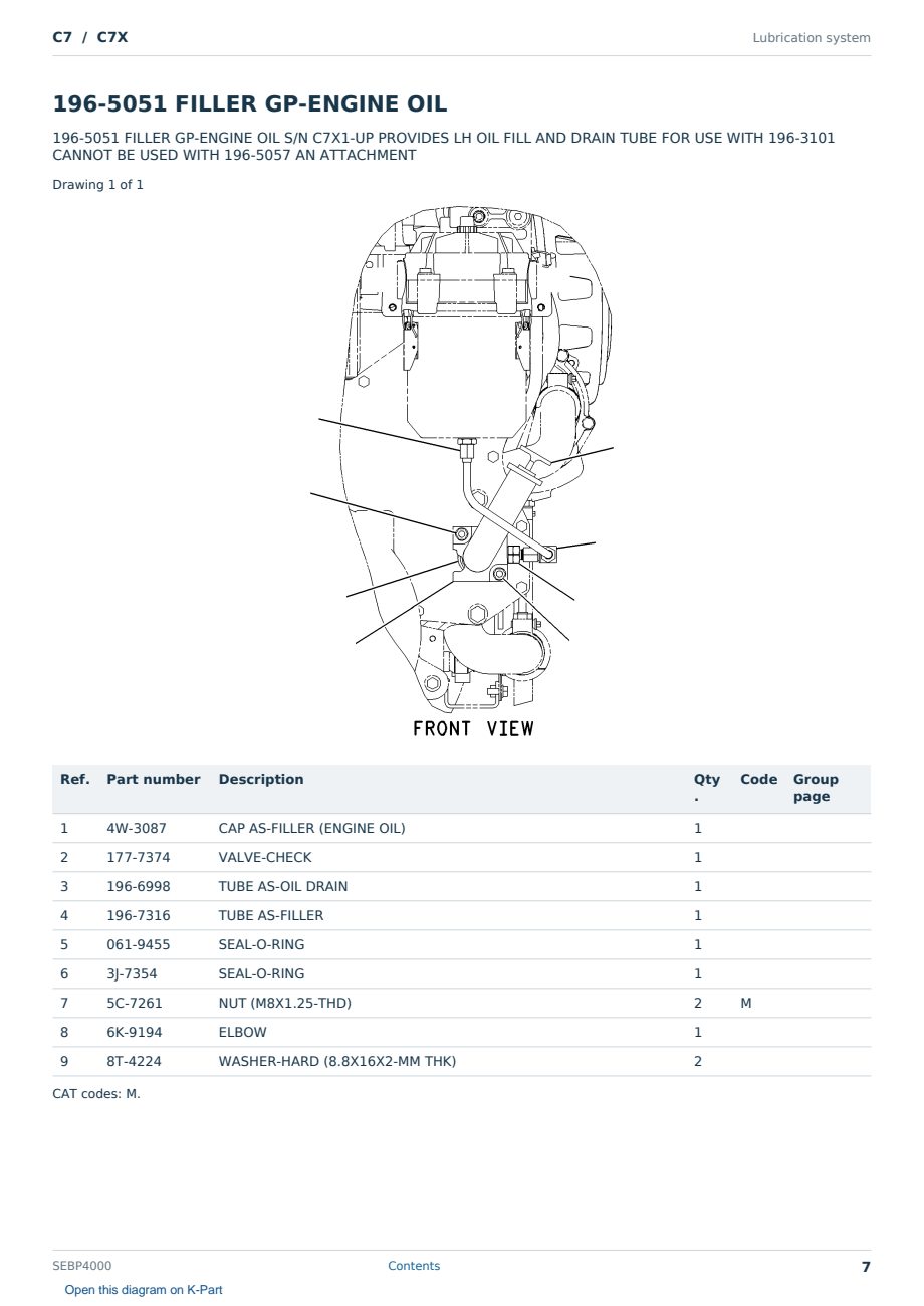 Caterpillar C7 S/N C7X Partsbook SEBP4000 (English) - sample page 7 of 10 Caterpillar C7 S/N C7X Partsbook SEBP4000 (English) - sample page 7 of 10