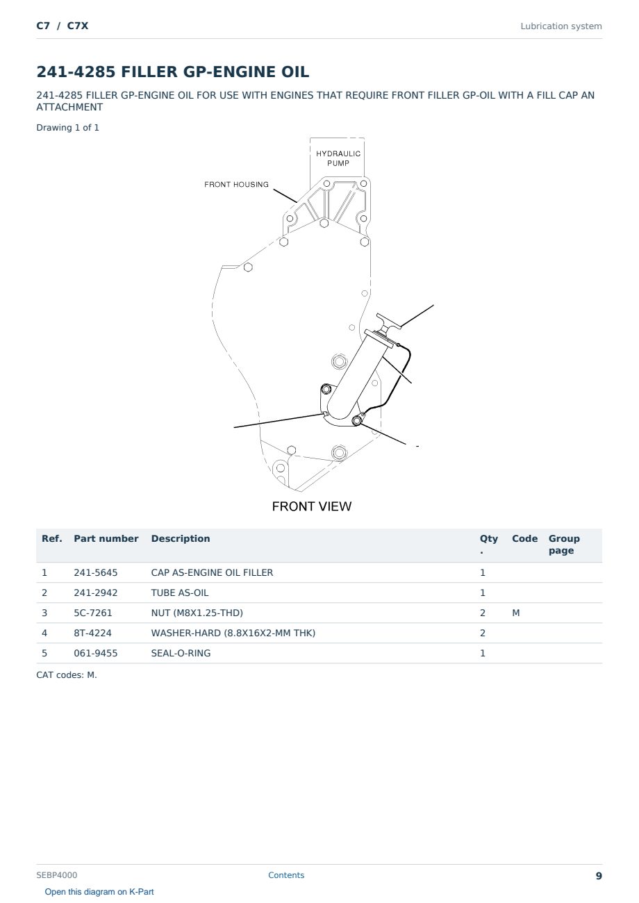 Caterpillar C7 S/N C7X Partsbook SEBP4000 (English) - sample page 9 of 10 Caterpillar C7 S/N C7X Partsbook SEBP4000 (English) - sample page 9 of 10