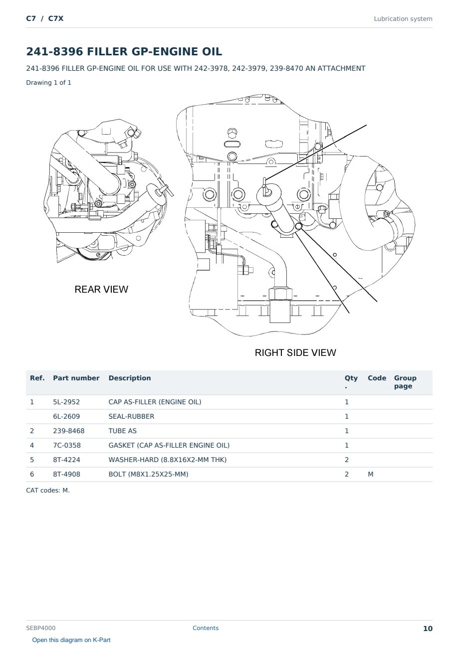 Caterpillar C7 S/N C7X Partsbook SEBP4000 (English) - sample page 10 of 10 Caterpillar C7 S/N C7X Partsbook SEBP4000 (English) - sample page 10 of 10