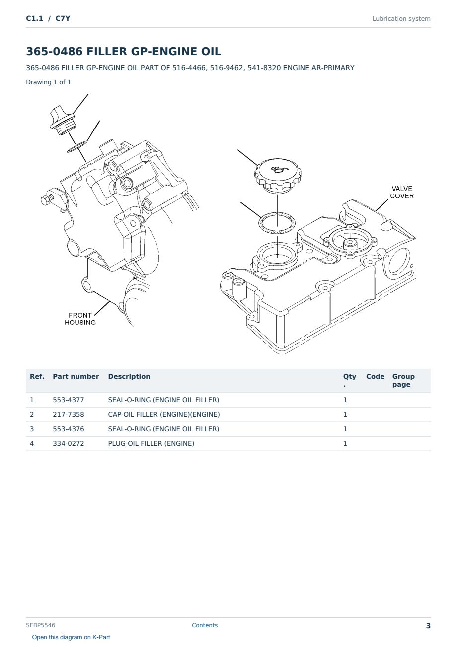 Caterpillar C1.1 S/N C7Y Partsbook SEBP5546 (English) - sample page 3 of 10 Caterpillar C1.1 S/N C7Y Partsbook SEBP5546 (English) - sample page 3 of 10