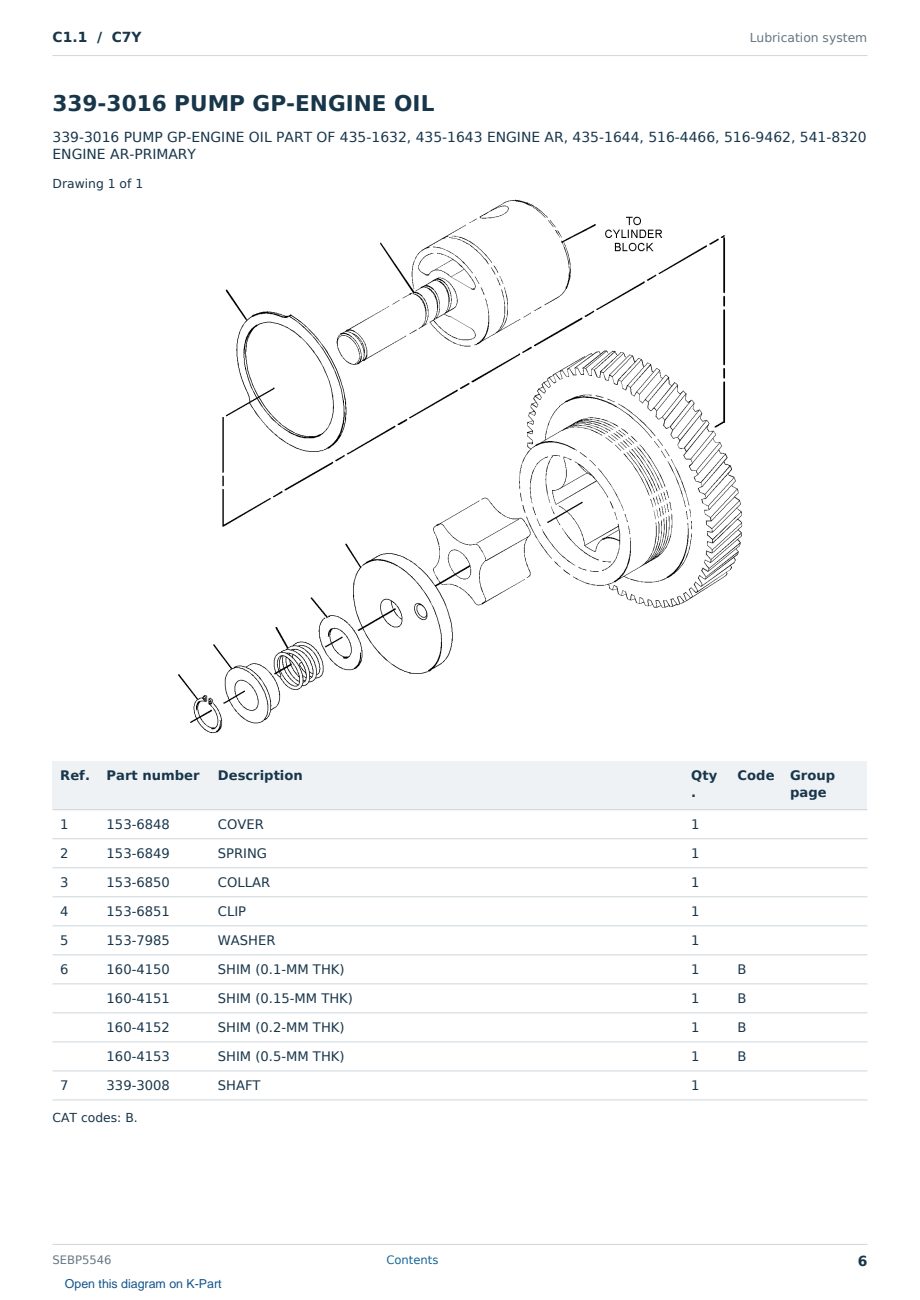 Caterpillar C1.1 S/N C7Y Partsbook SEBP5546 (English) - sample page 6 of 10 Caterpillar C1.1 S/N C7Y Partsbook SEBP5546 (English) - sample page 6 of 10