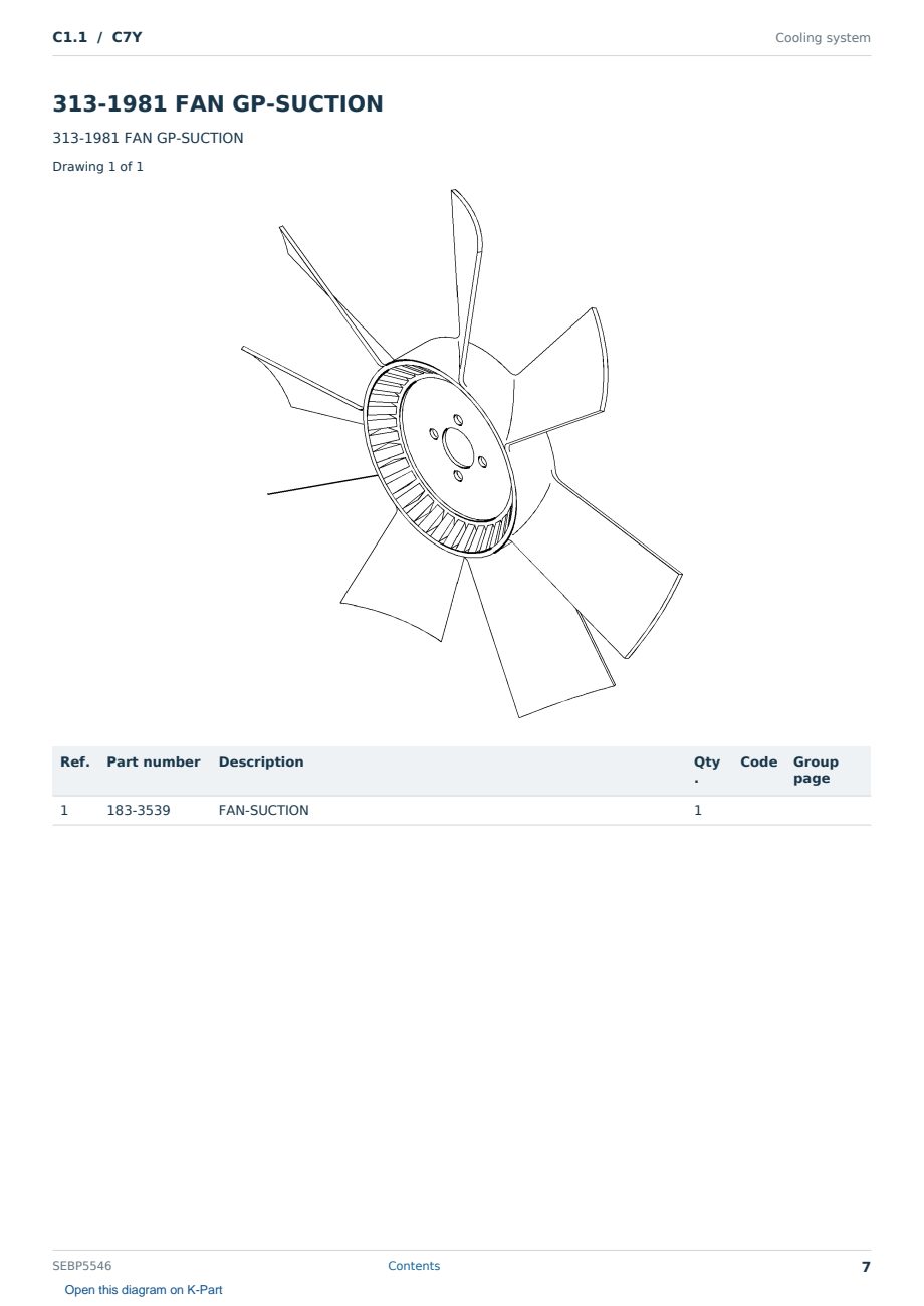 Caterpillar C1.1 S/N C7Y Partsbook SEBP5546 (English) - sample page 7 of 10 Caterpillar C1.1 S/N C7Y Partsbook SEBP5546 (English) - sample page 7 of 10