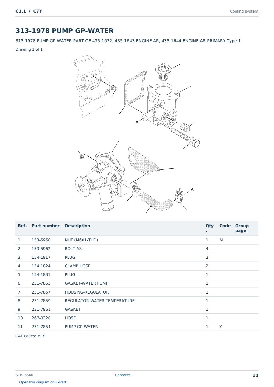 Caterpillar C1.1 S/N C7Y Partsbook SEBP5546 (English) - sample page 10 of 10 Caterpillar C1.1 S/N C7Y Partsbook SEBP5546 (English) - sample page 10 of 10
