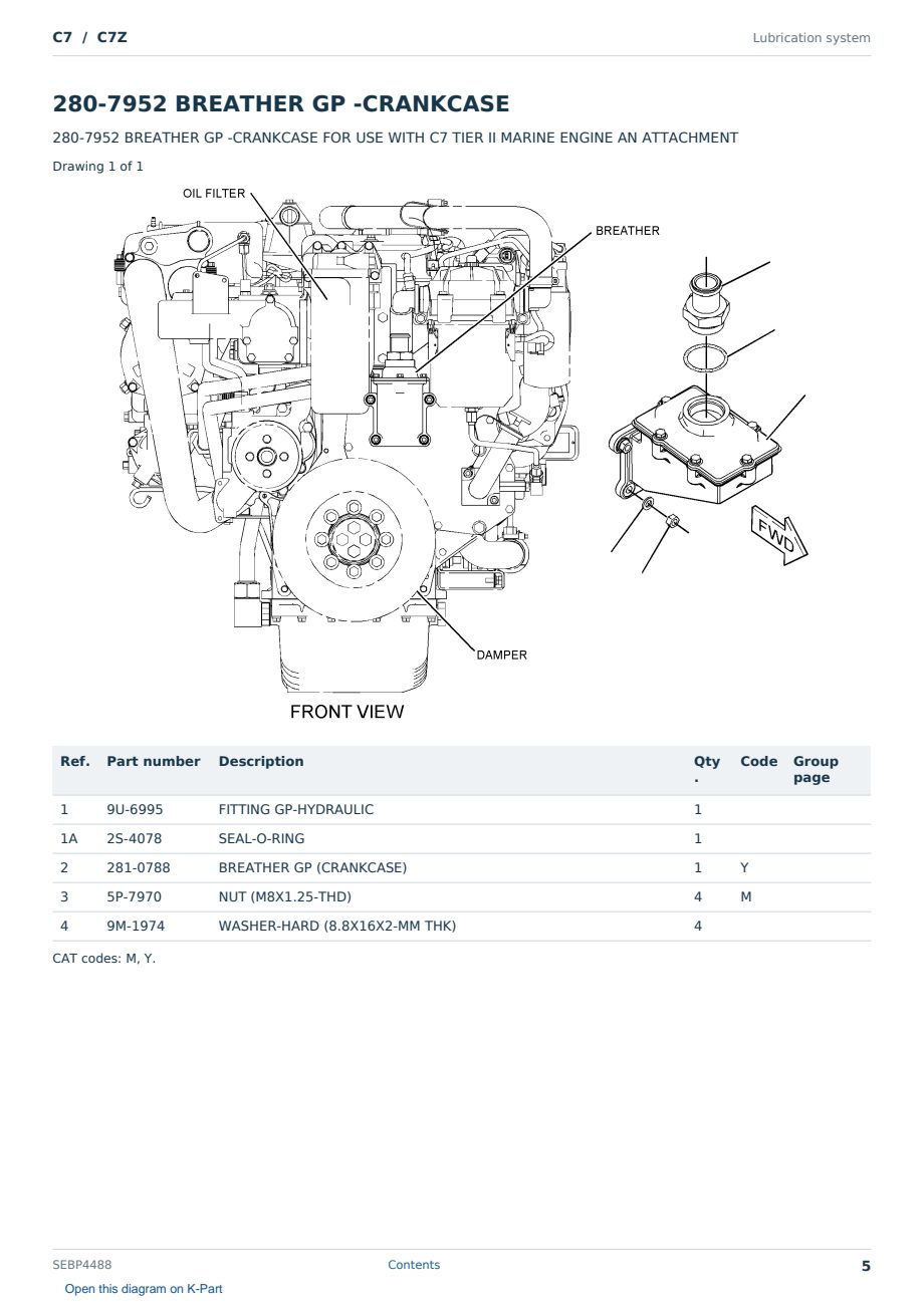 Caterpillar C7 S/N C7Z Partsbook SEBP4488 (English) - sample page 5 of 10 Caterpillar C7 S/N C7Z Partsbook SEBP4488 (English) - sample page 5 of 10