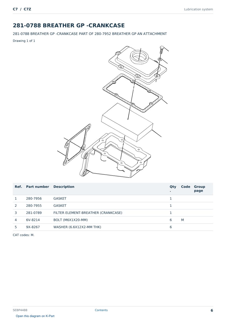 Caterpillar C7 S/N C7Z Partsbook SEBP4488 (English) - sample page 6 of 10 Caterpillar C7 S/N C7Z Partsbook SEBP4488 (English) - sample page 6 of 10