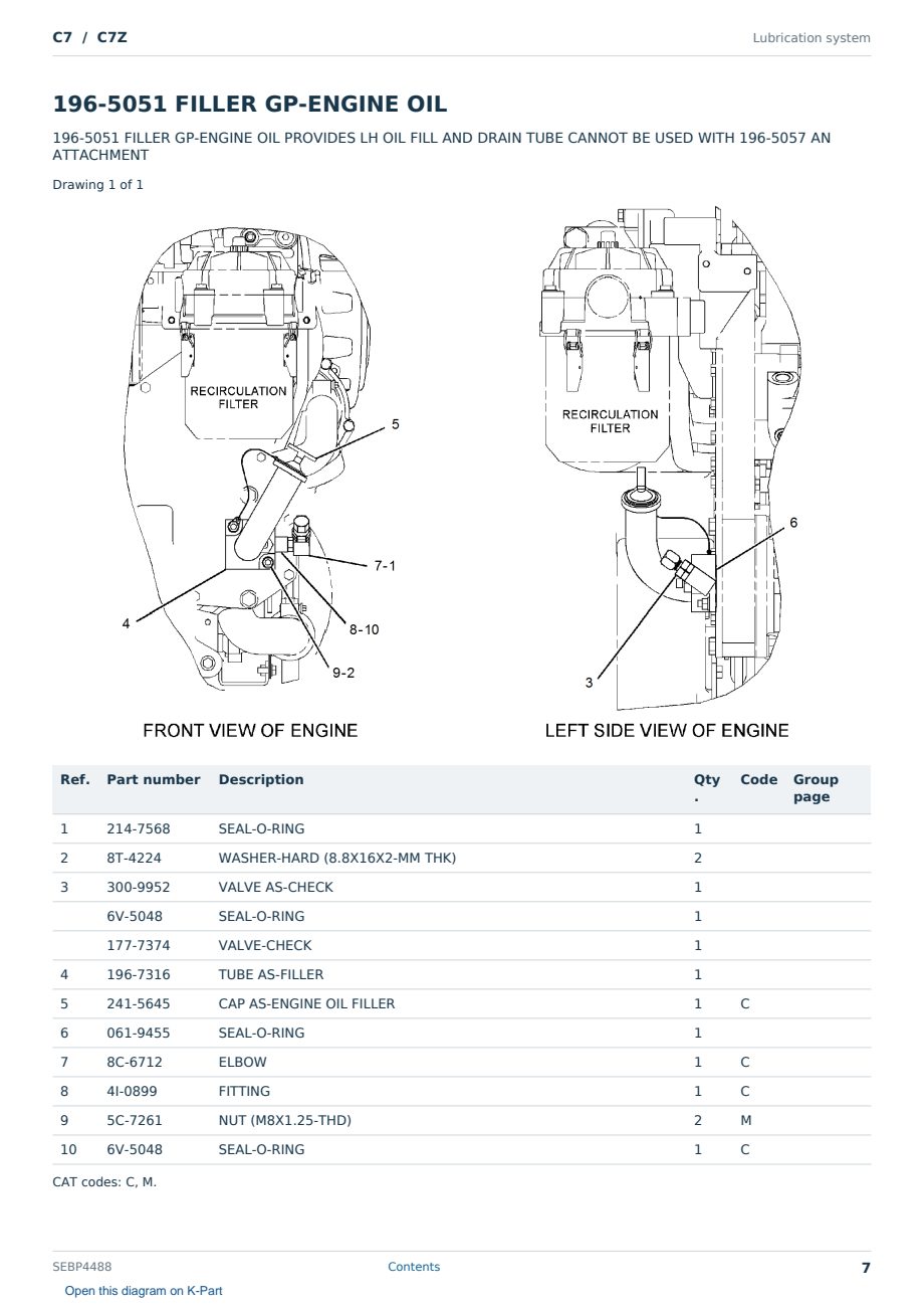 Caterpillar C7 S/N C7Z Partsbook SEBP4488 (English) - sample page 7 of 10 Caterpillar C7 S/N C7Z Partsbook SEBP4488 (English) - sample page 7 of 10