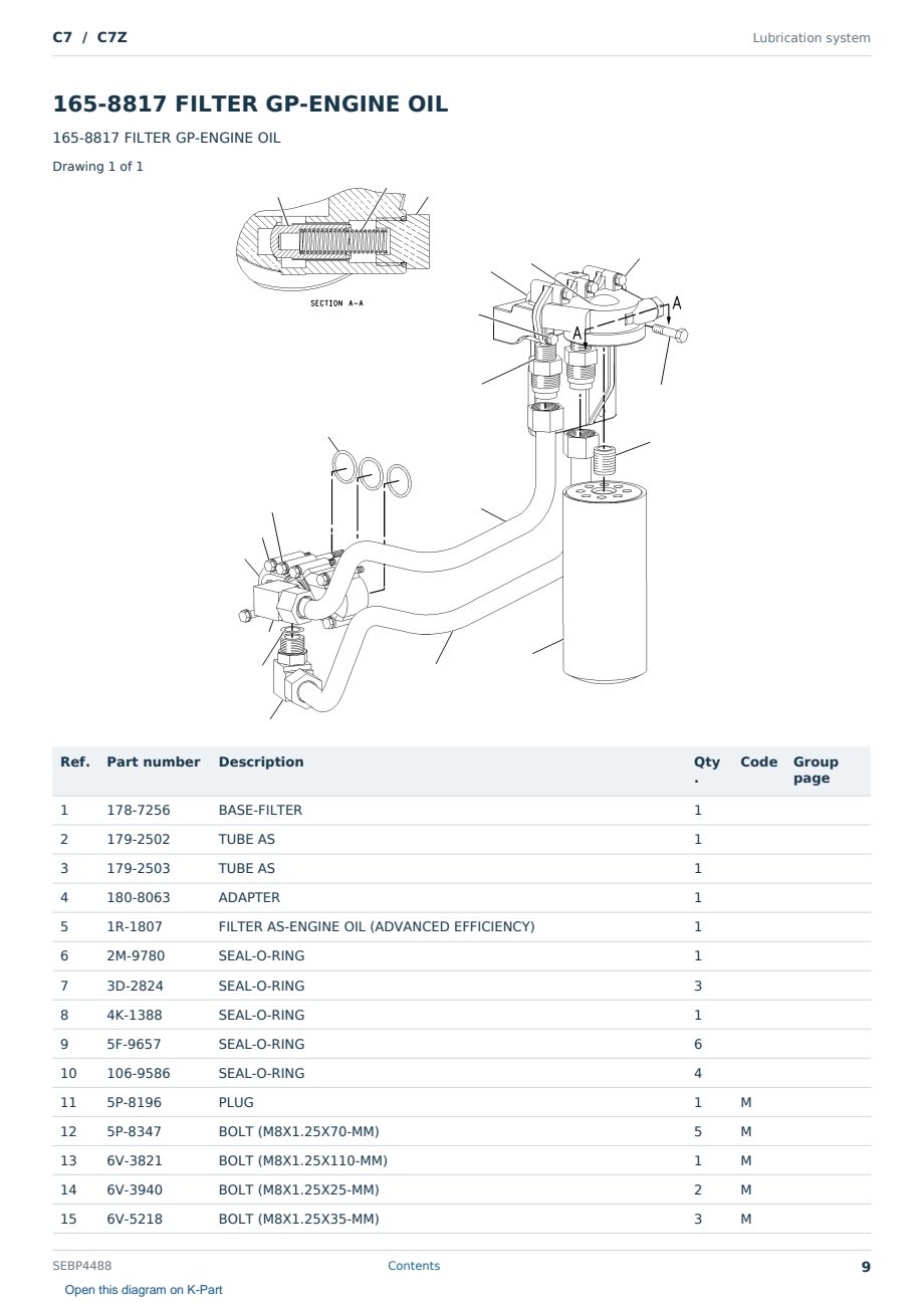 Caterpillar C7 S/N C7Z Partsbook SEBP4488 (English) - sample page 9 of 10 Caterpillar C7 S/N C7Z Partsbook SEBP4488 (English) - sample page 9 of 10