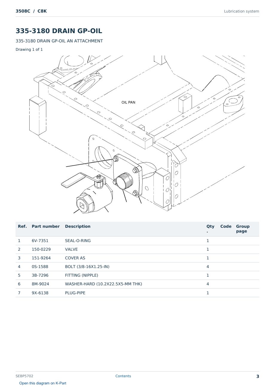 Caterpillar 3508C S/N C8K Partsbook SEBP5702 (English) - sample page 3 of 10 Caterpillar 3508C S/N C8K Partsbook SEBP5702 (English) - sample page 3 of 10