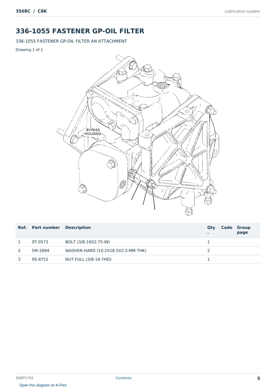 Caterpillar 3508C S/N C8K Partsbook SEBP5702 (English) - sample page 5 of 10 Caterpillar 3508C S/N C8K Partsbook SEBP5702 (English) - sample page 5 of 10