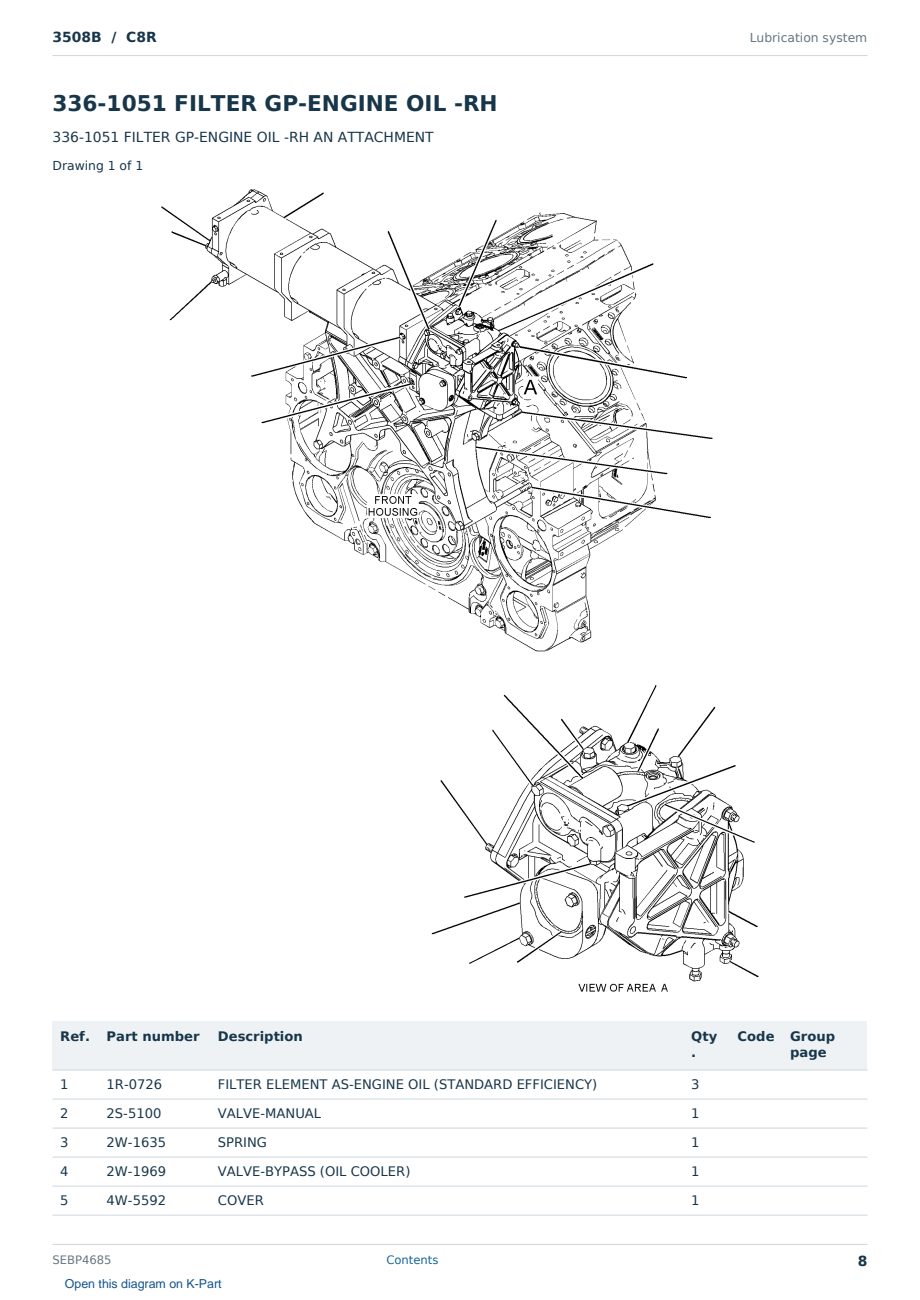 Caterpillar 3508B S/N C8R Partsbook SEBP4685 (English) - sample page 8 of 10 Caterpillar 3508B S/N C8R Partsbook SEBP4685 (English) - sample page 8 of 10